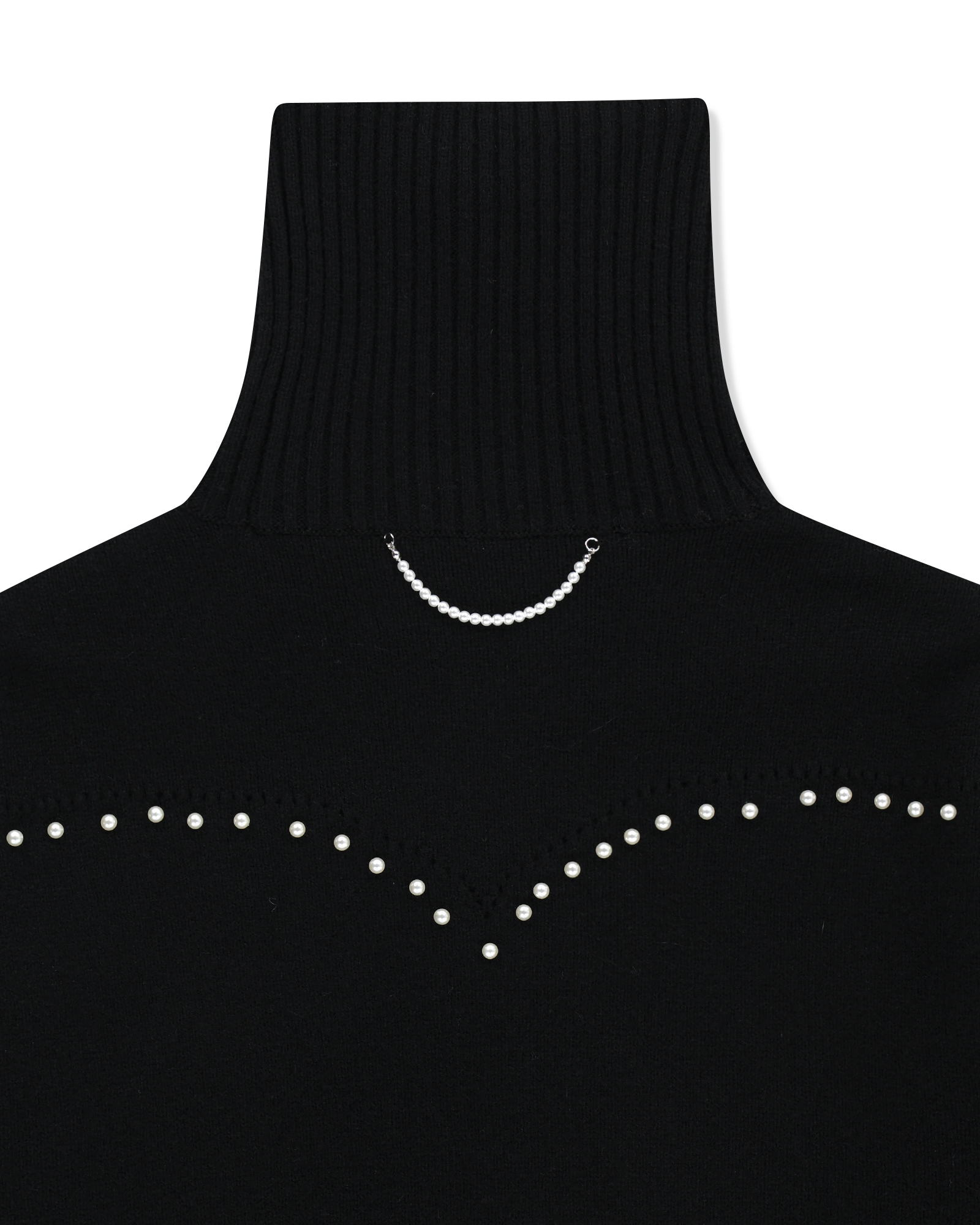 Kimhe Kim - Pearl Embellished Pointelle Sweater (Black) product image 5 | TRAB K-Fashion Australia