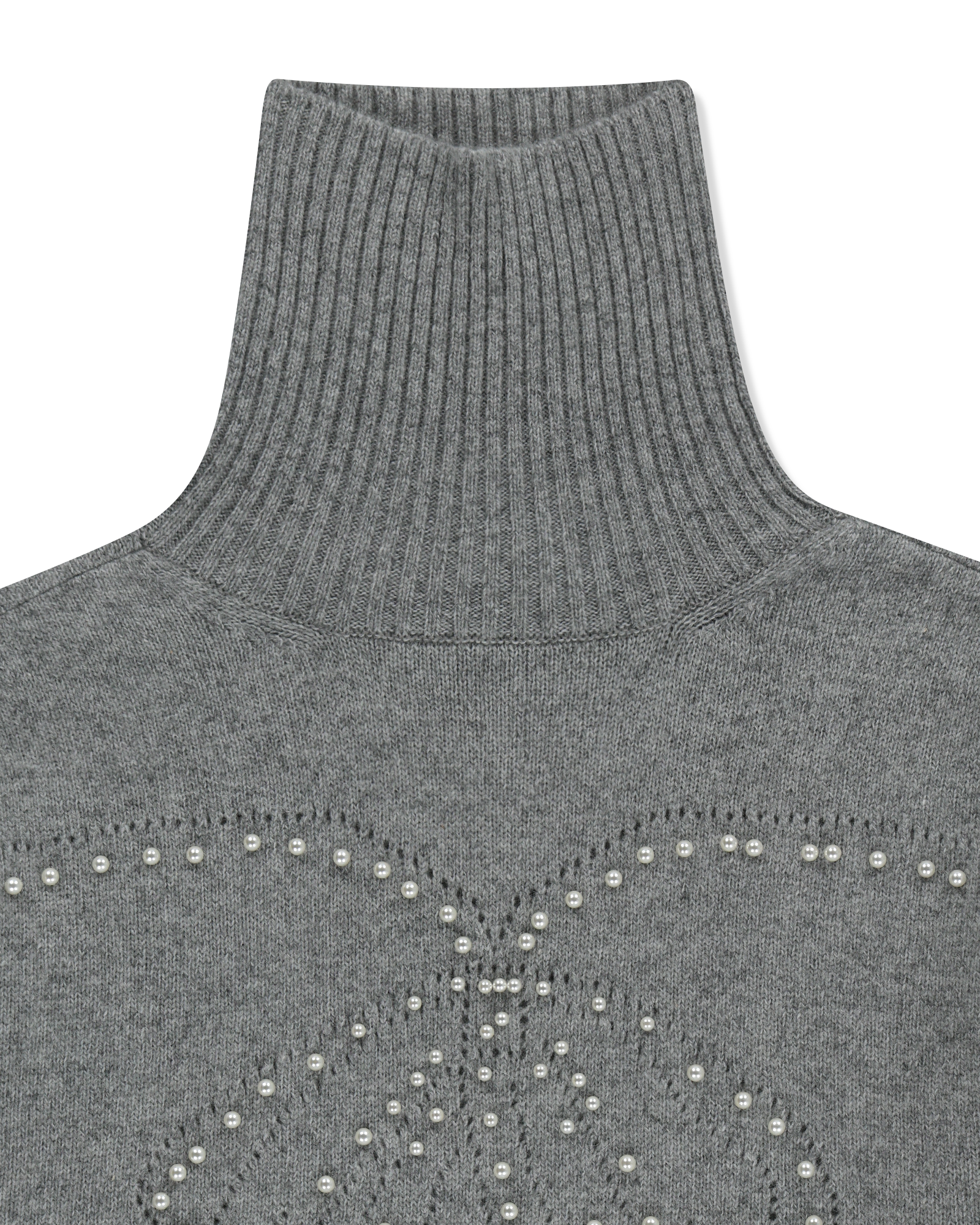 Kimhe Kim - Pearl Embellished Pointelle Sweater (Grey) product image 11 | TRAB K-Fashion Australia