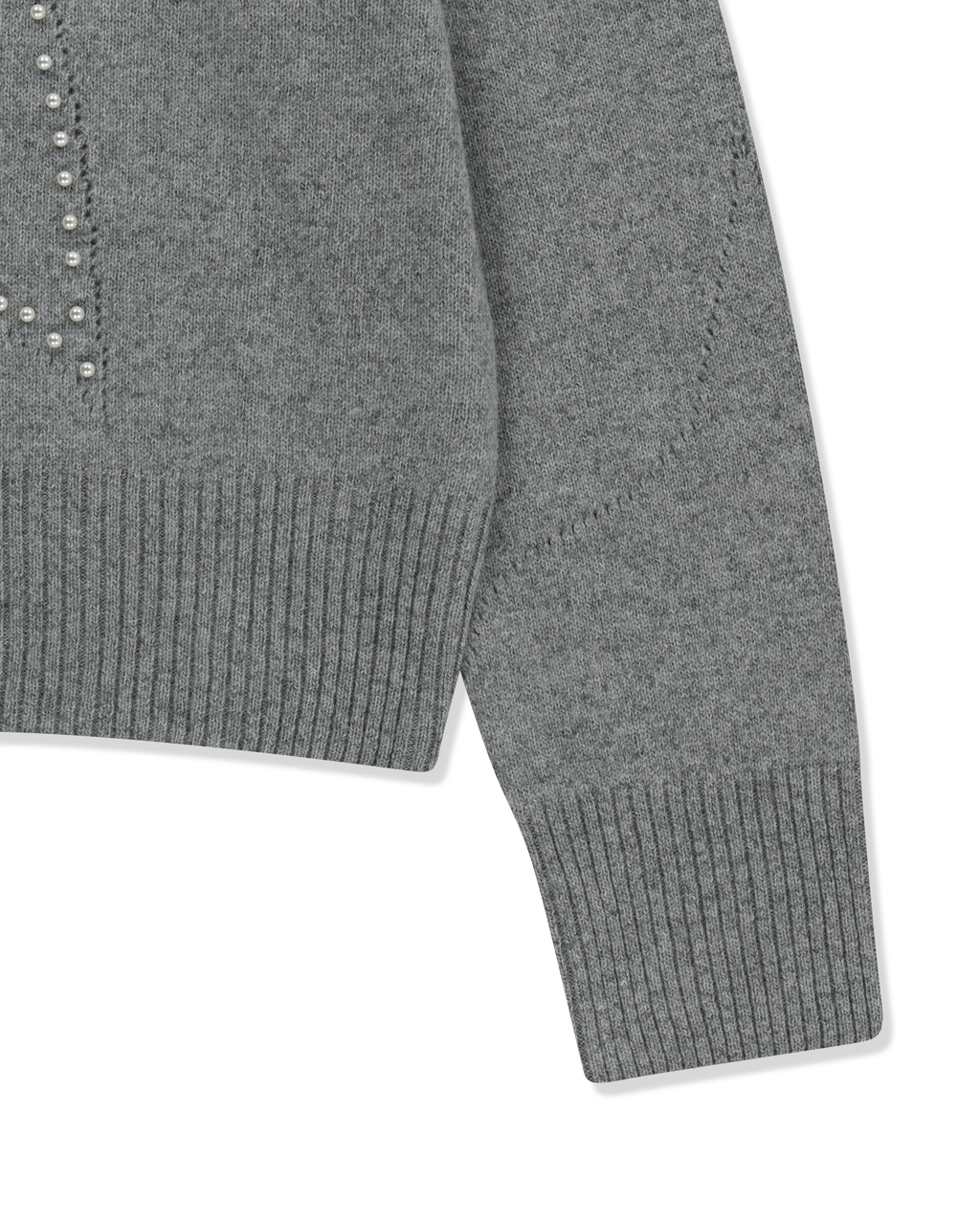 Kimhe Kim - Pearl Embellished Pointelle Sweater (Grey) product image 13 | TRAB K-Fashion Australia