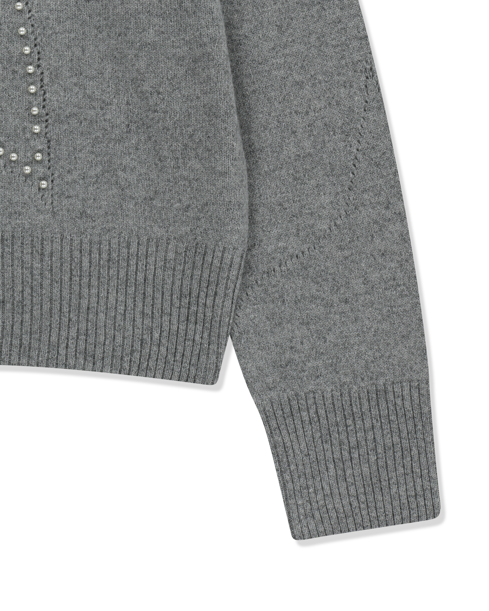 Kimhe Kim - Pearl Embellished Pointelle Sweater (Grey) product image 13 | TRAB K-Fashion Australia