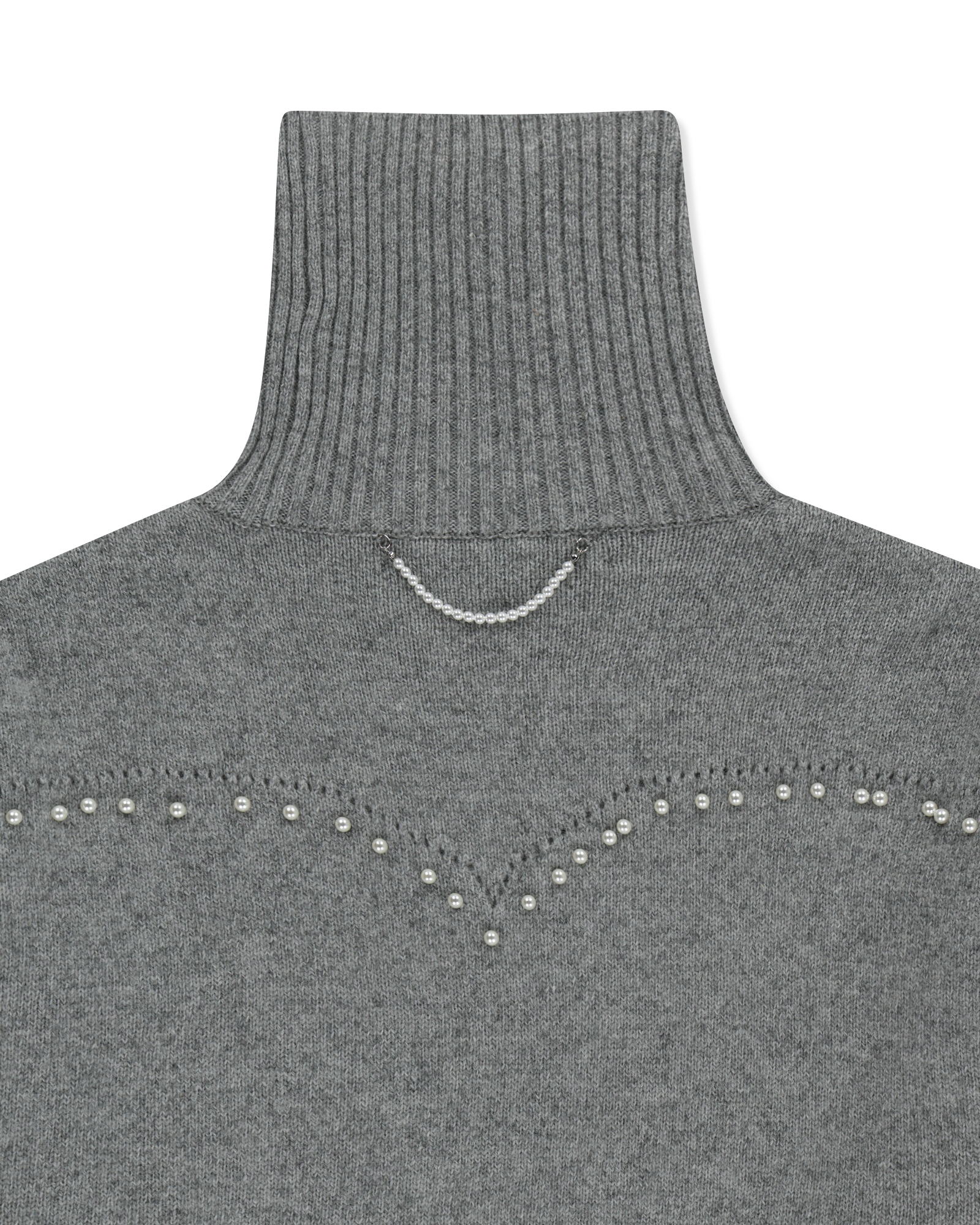 Kimhe Kim - Pearl Embellished Pointelle Sweater (Grey) product image 14 | TRAB K-Fashion Australia