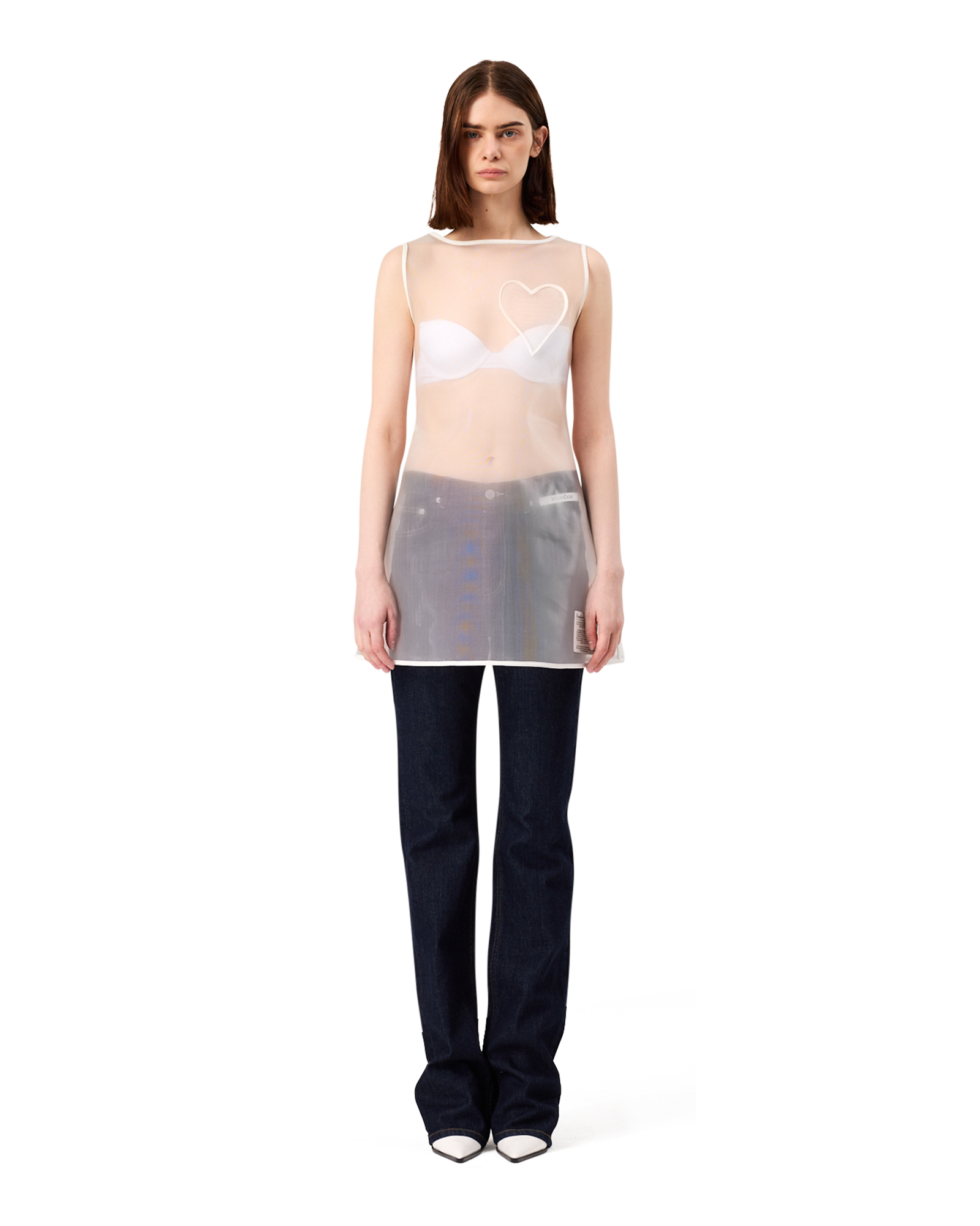 Kimhe Kim - Hanii Heart Mini Dress (White) product image 2 | TRAB K-Fashion Australia