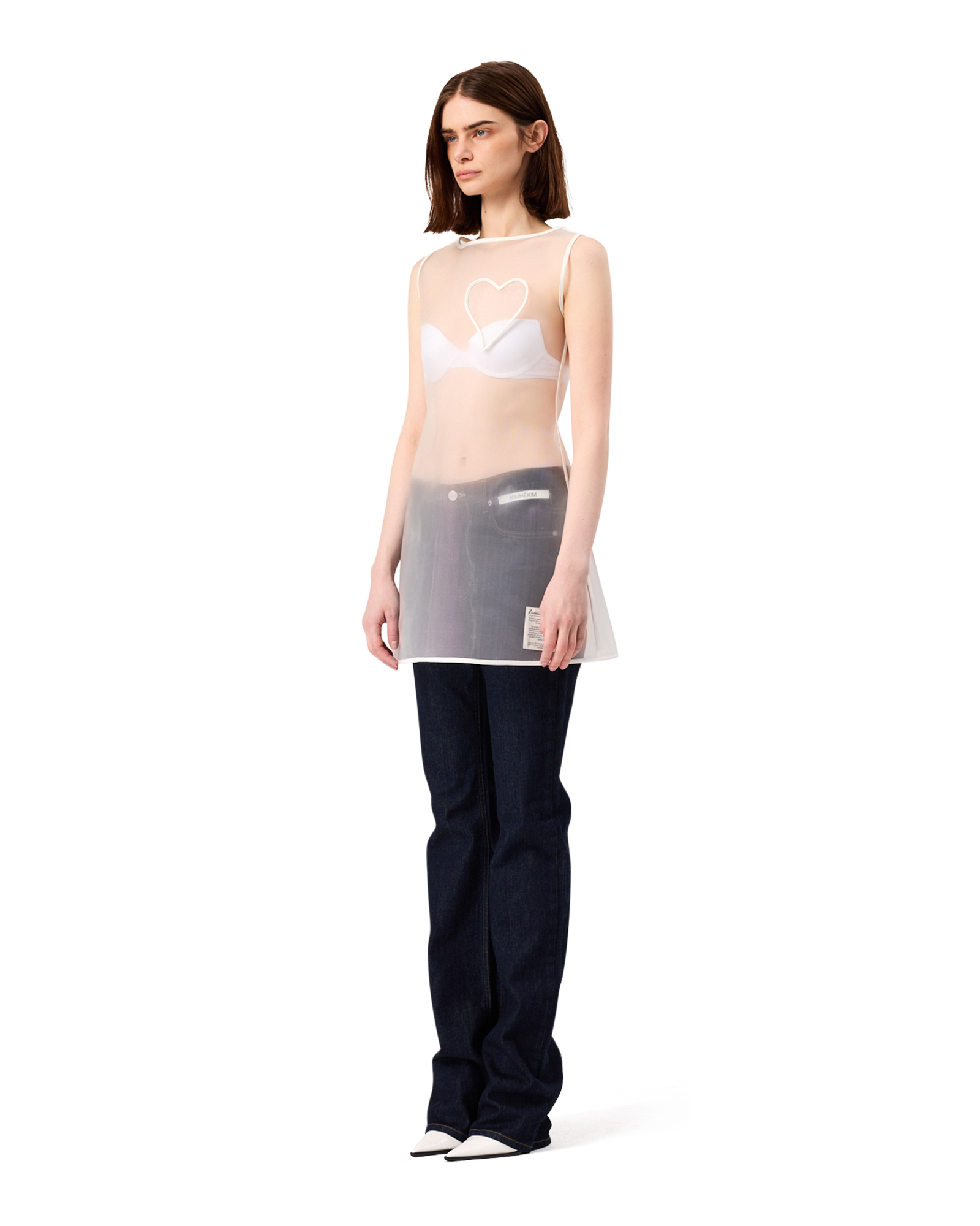Kimhe Kim - Hanii Heart Mini Dress (White) product image 3 | TRAB K-Fashion Australia