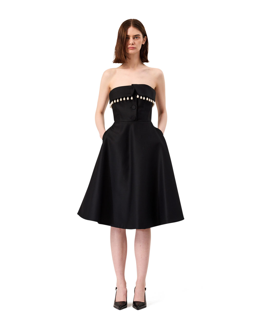 Kimhe Kim - Pearl Embellished Neo Emma Dress (Black) product image 2 | TRAB K-Fashion Australia