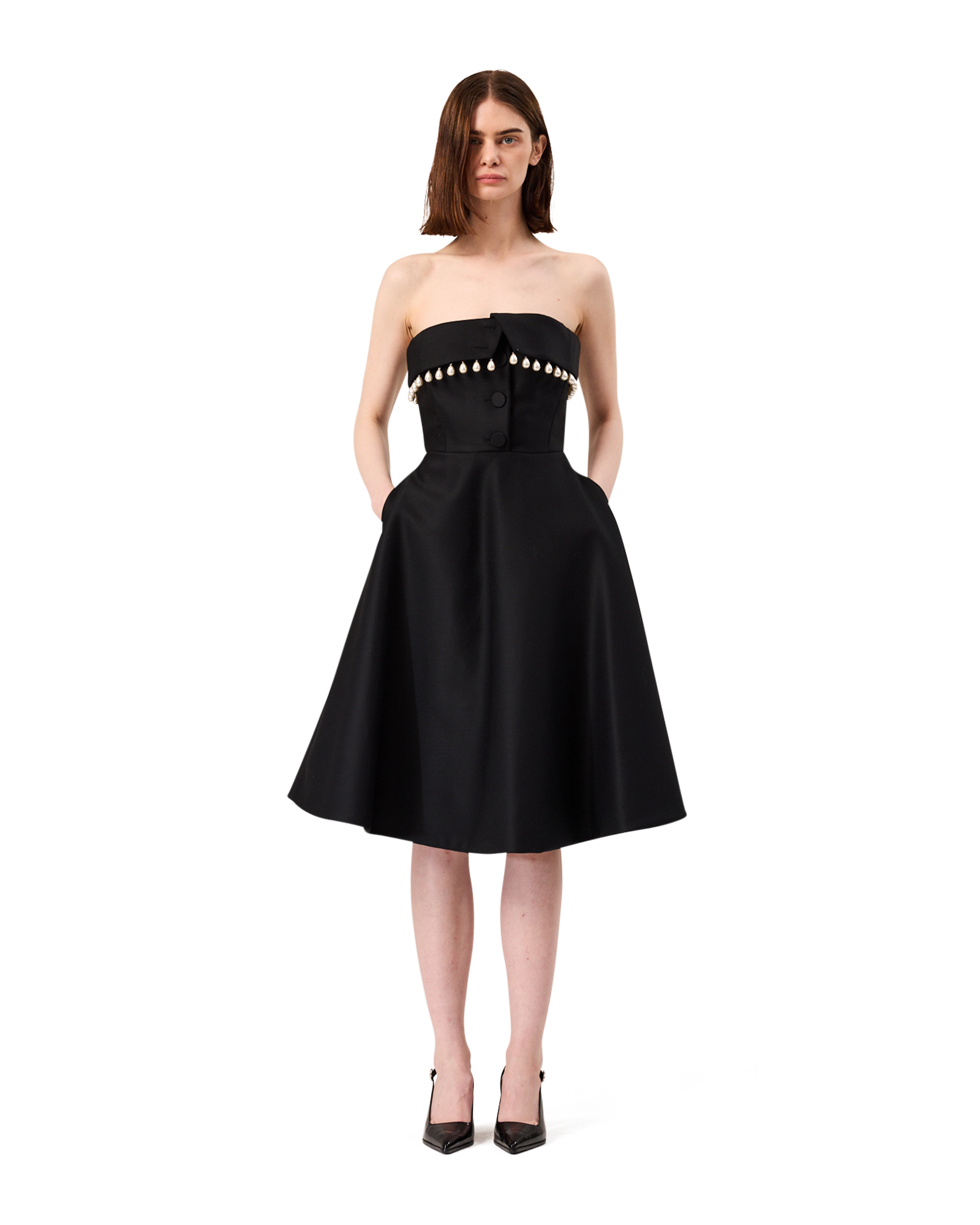 Kimhe Kim - Pearl Embellished Neo Emma Dress (Black) product image 2 | TRAB K-Fashion Australia