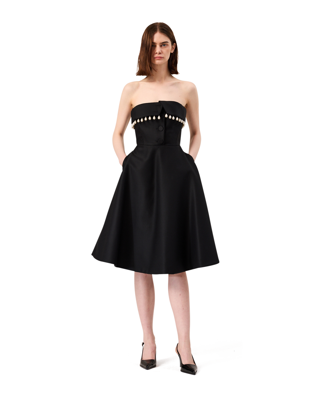 Kimhe Kim - Pearl Embellished Neo Emma Dress (Black) product image 1 | TRAB K-Fashion Australia