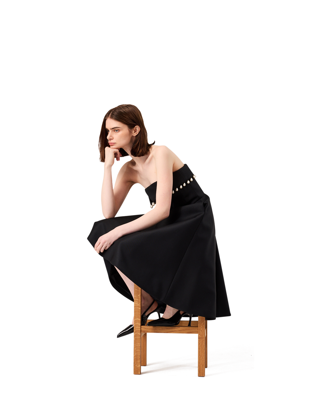 Kimhe Kim - Pearl Embellished Neo Emma Dress (Black) product image 6 | TRAB K-Fashion Australia