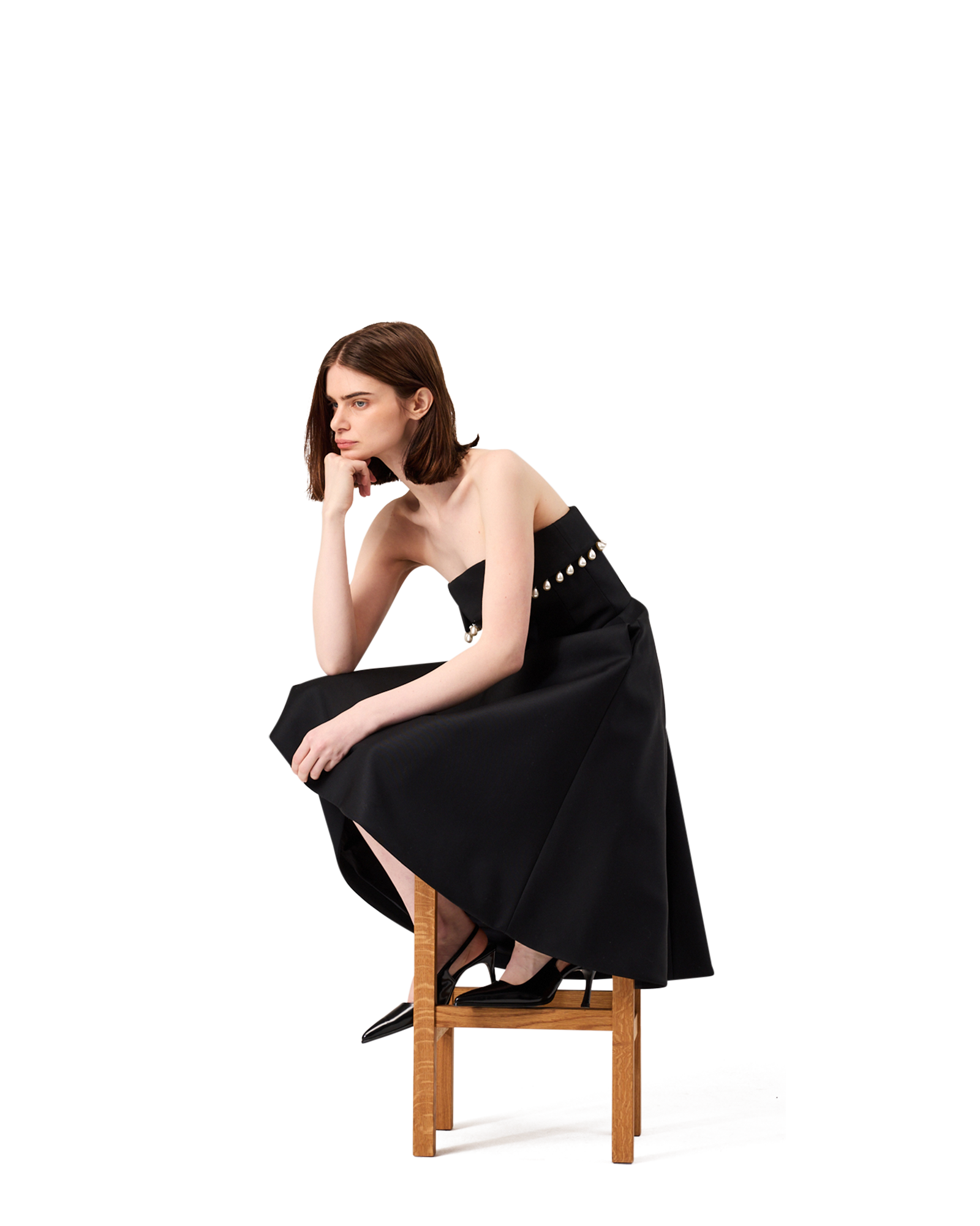 Kimhe Kim - Pearl Embellished Neo Emma Dress (Black) product image 6 | TRAB K-Fashion Australia