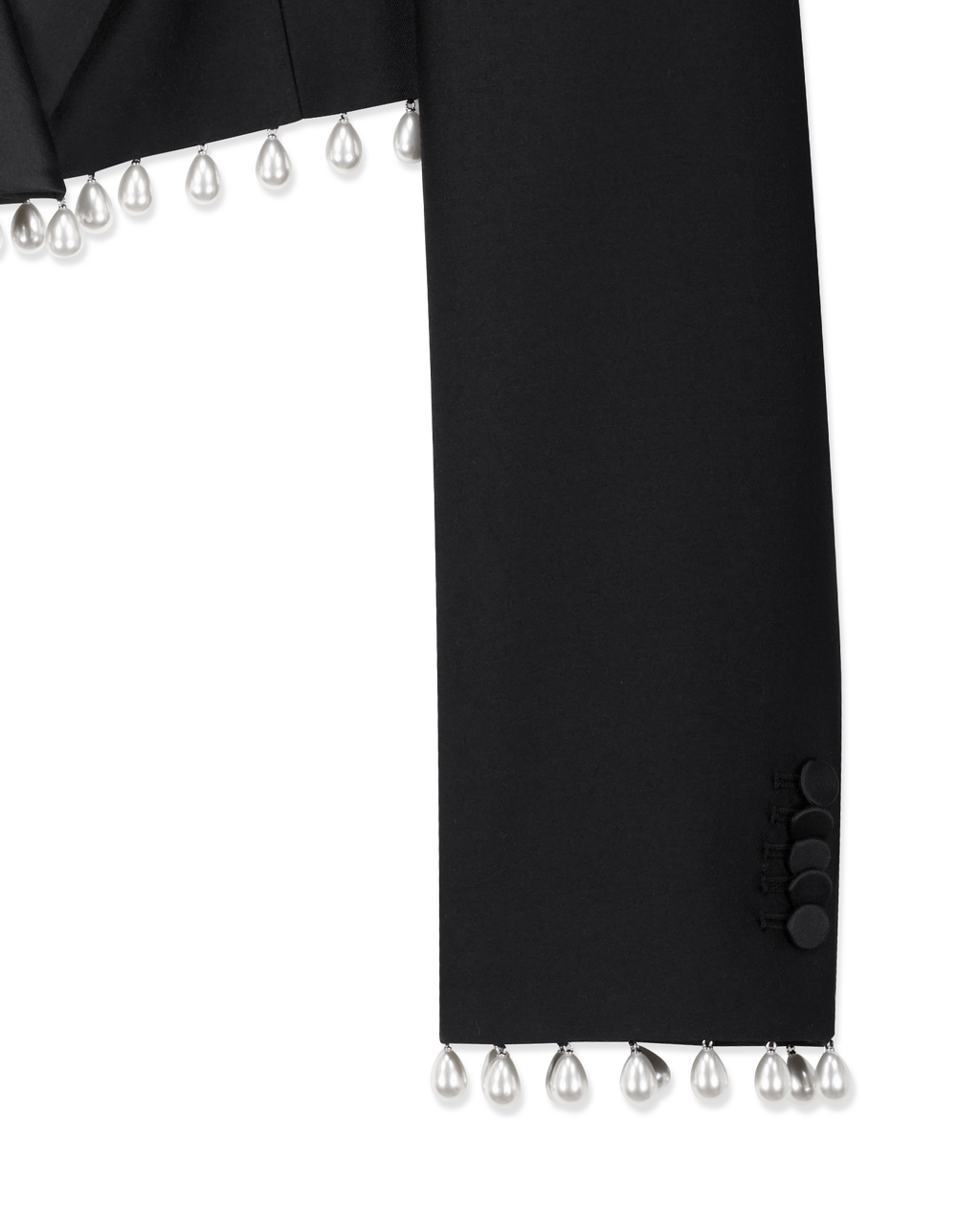Kimhe Kim - Pearl Embellished Cropped Tuxedo Jacket (Black) product image 5 | TRAB K-Fashion Australia