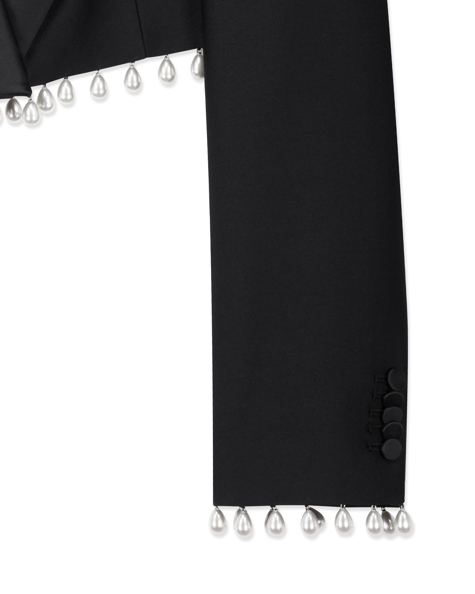 Kimhe Kim - Pearl Embellished Cropped Tuxedo Jacket (Black) product image 5 | TRAB K-Fashion Australia