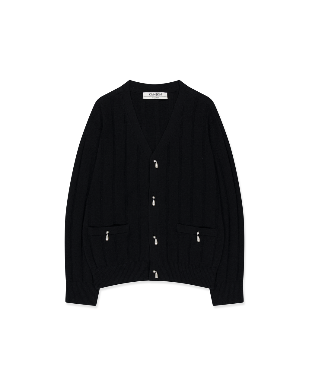 Kimhe Kim - Pearl Embellished V-Neck Cardigan (Black) product image 12 | TRAB K-Fashion Australia