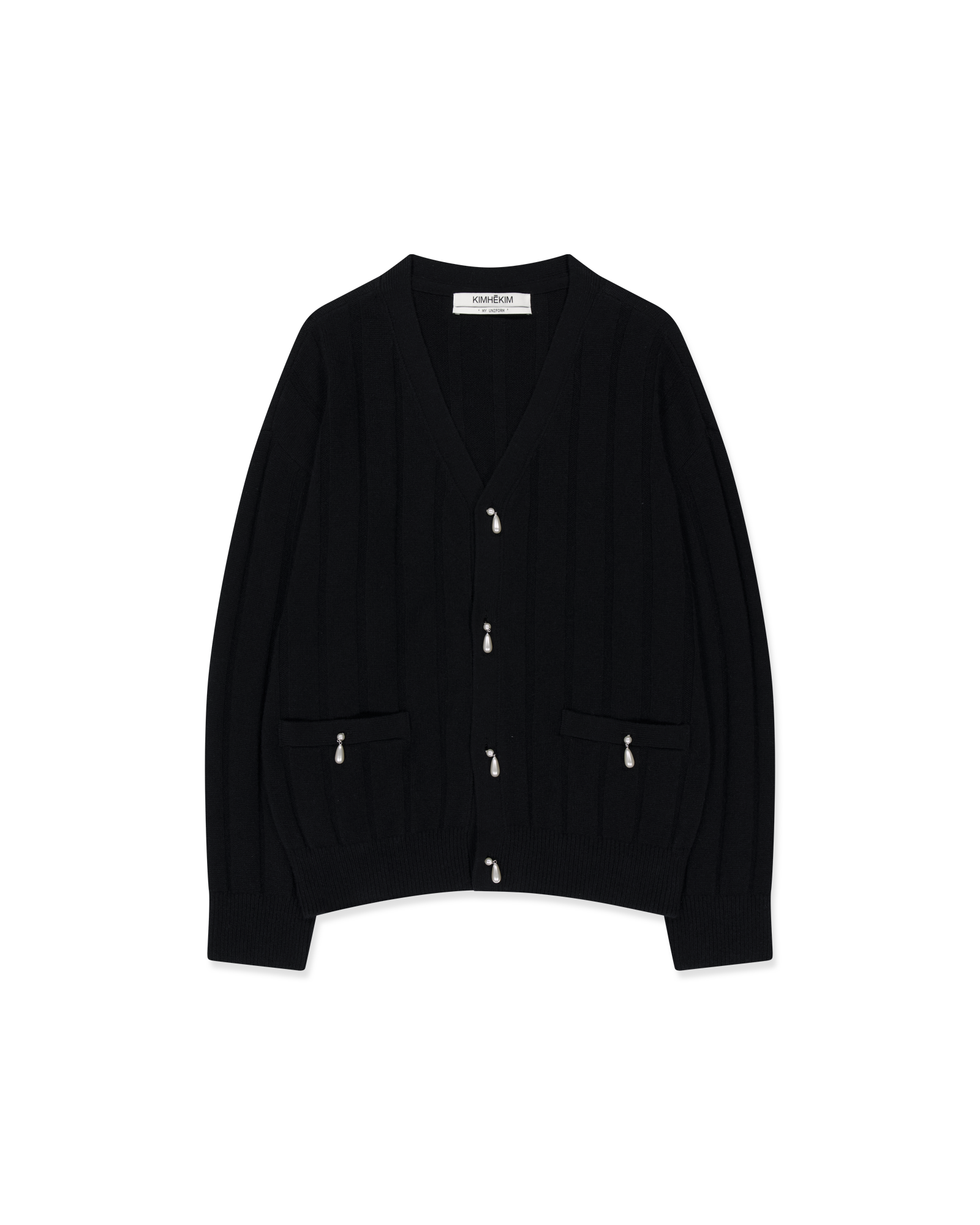 Kimhe Kim - Pearl Embellished V-Neck Cardigan (Black) product image 12 | TRAB K-Fashion Australia