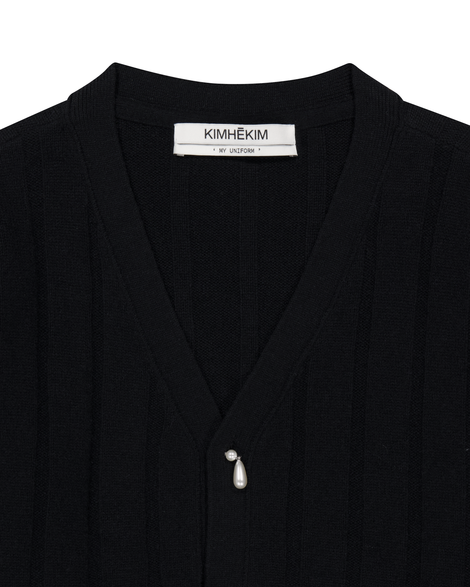 Kimhe Kim - Pearl Embellished V-Neck Cardigan (Black) product image 14 | TRAB K-Fashion Australia