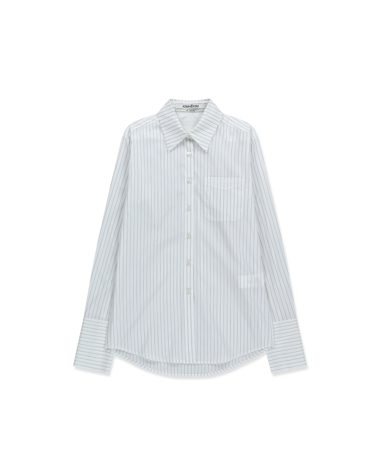 Kimhe Kim - Gabriel Striped Shirt (White) product image 1 | TRAB K-Fashion Australia