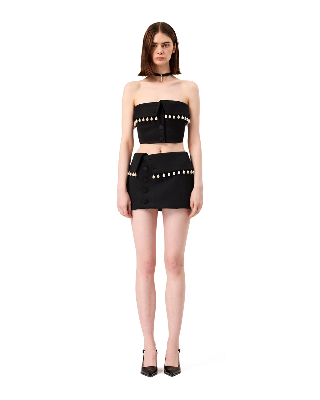 Kimhe Kim - Pearl Embellished Neo Emma Tube Top (Black) product image 2 | TRAB K-Fashion Australia