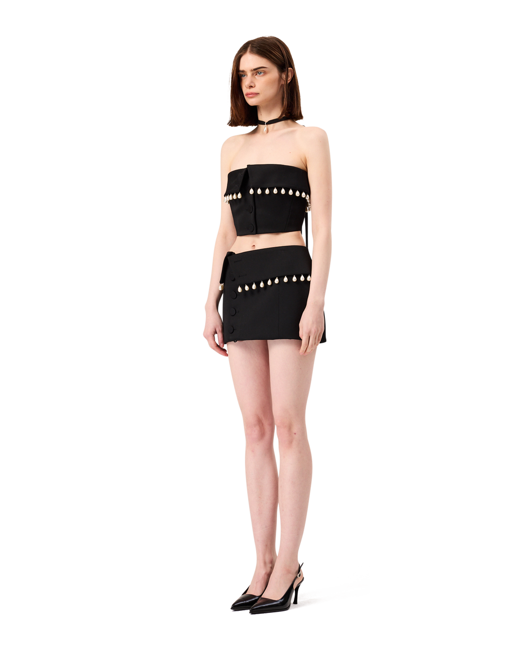 Kimhe Kim - Pearl Embellished Neo Emma Tube Top (Black) product image 3 | TRAB K-Fashion Australia