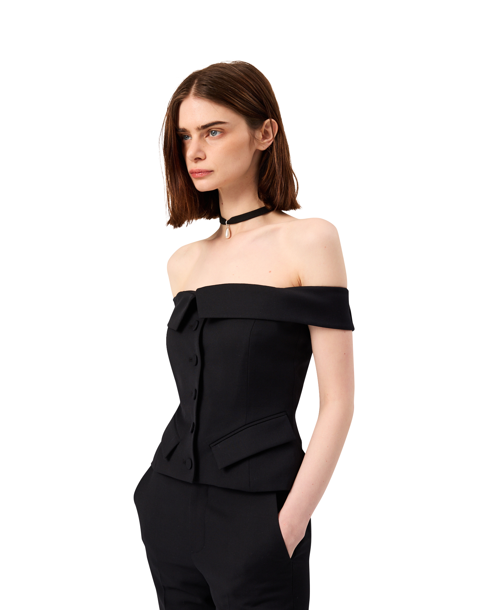 Kimhe Kim - Emma Off Shoulder Top (Black) product image 8 | TRAB K-Fashion Australia