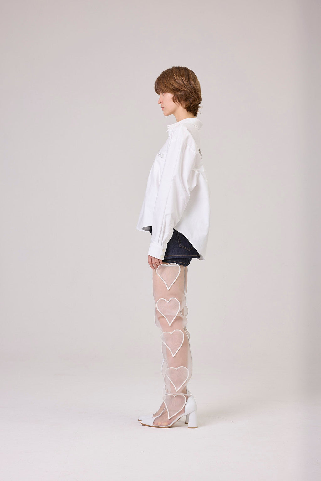Kimhe Kim - Back Heart Cut-Out Shirt (White) product image 3 | TRAB K-Fashion Australia
