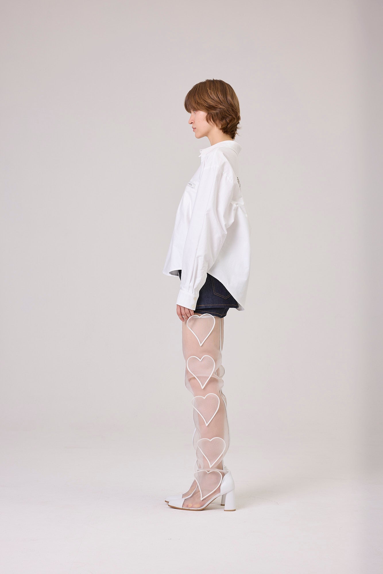 Kimhe Kim - Back Heart Cut-Out Shirt (White) product image 3 | TRAB K-Fashion Australia