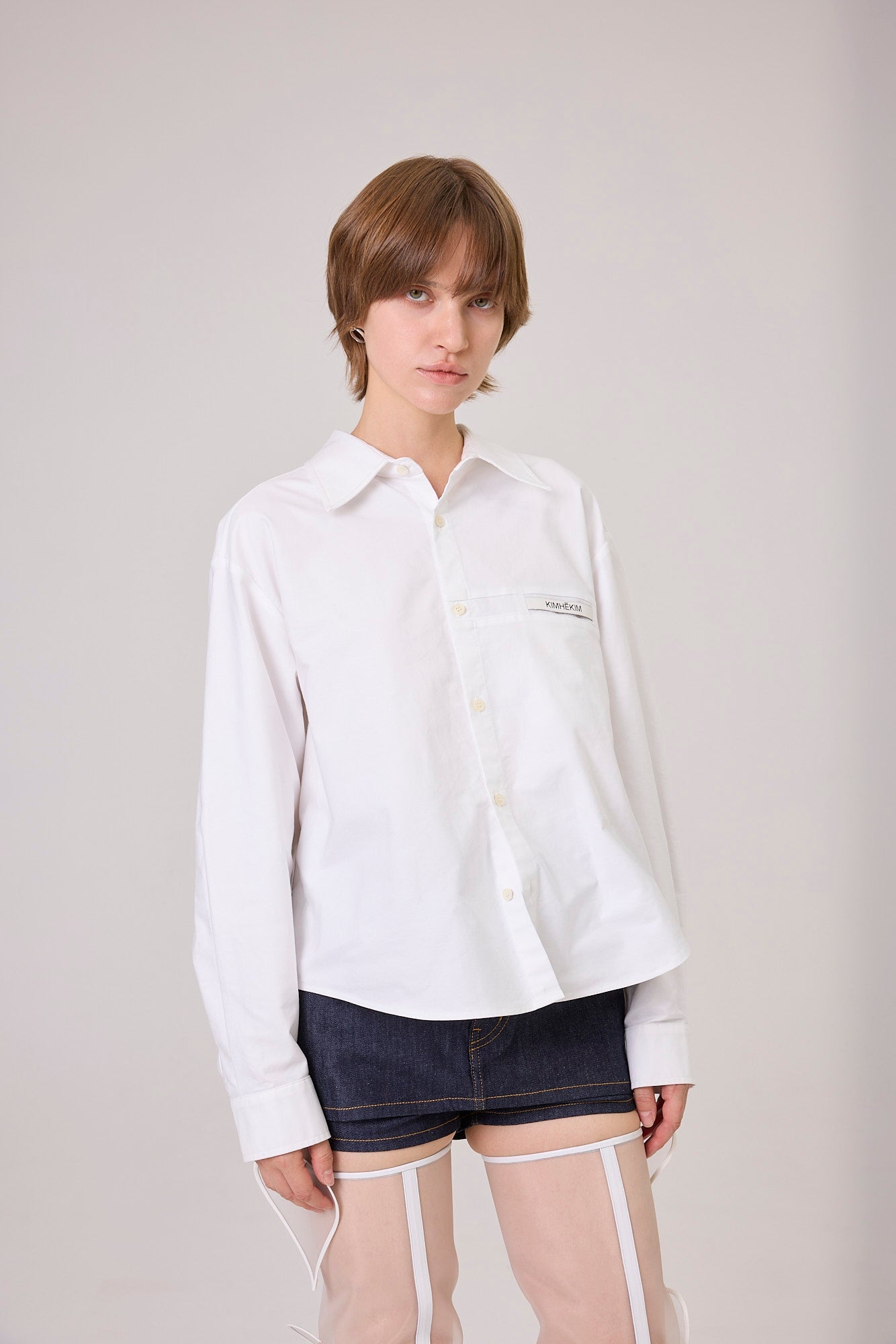 Kimhe Kim - Back Heart Cut-Out Shirt (White) product image 5 | TRAB K-Fashion Australia
