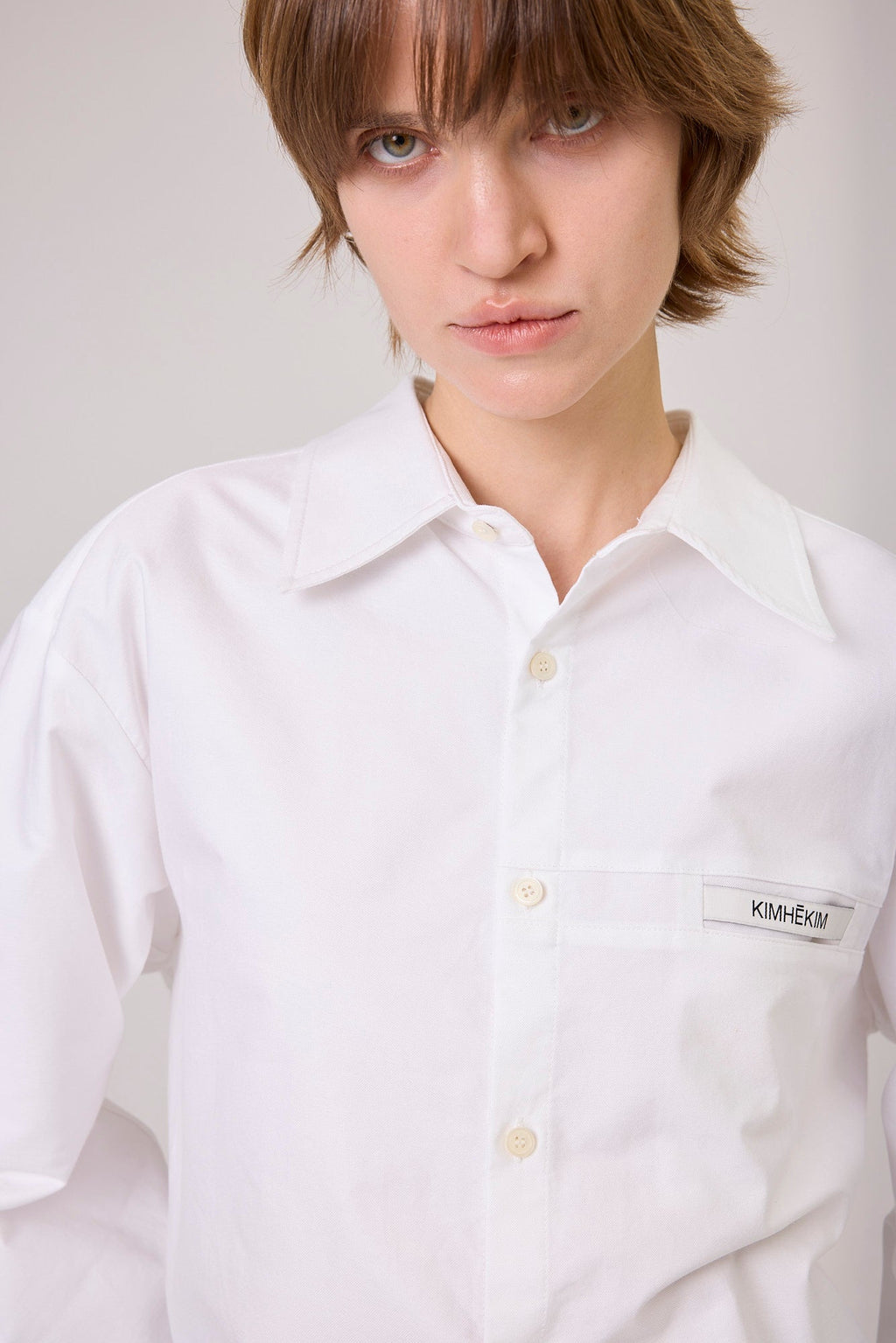 Kimhe Kim - Back Heart Cut-Out Shirt (White) product image 6 | TRAB K-Fashion Australia