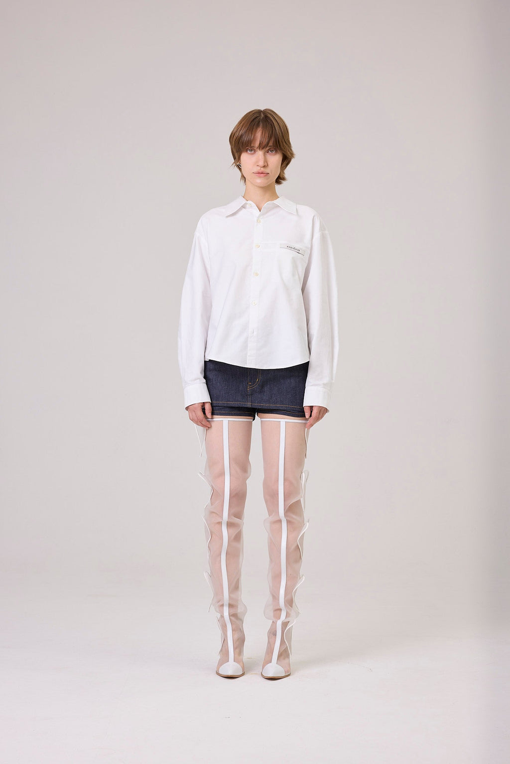 Kimhe Kim - Back Heart Cut-Out Shirt (White) product image 1 | TRAB K-Fashion Australia