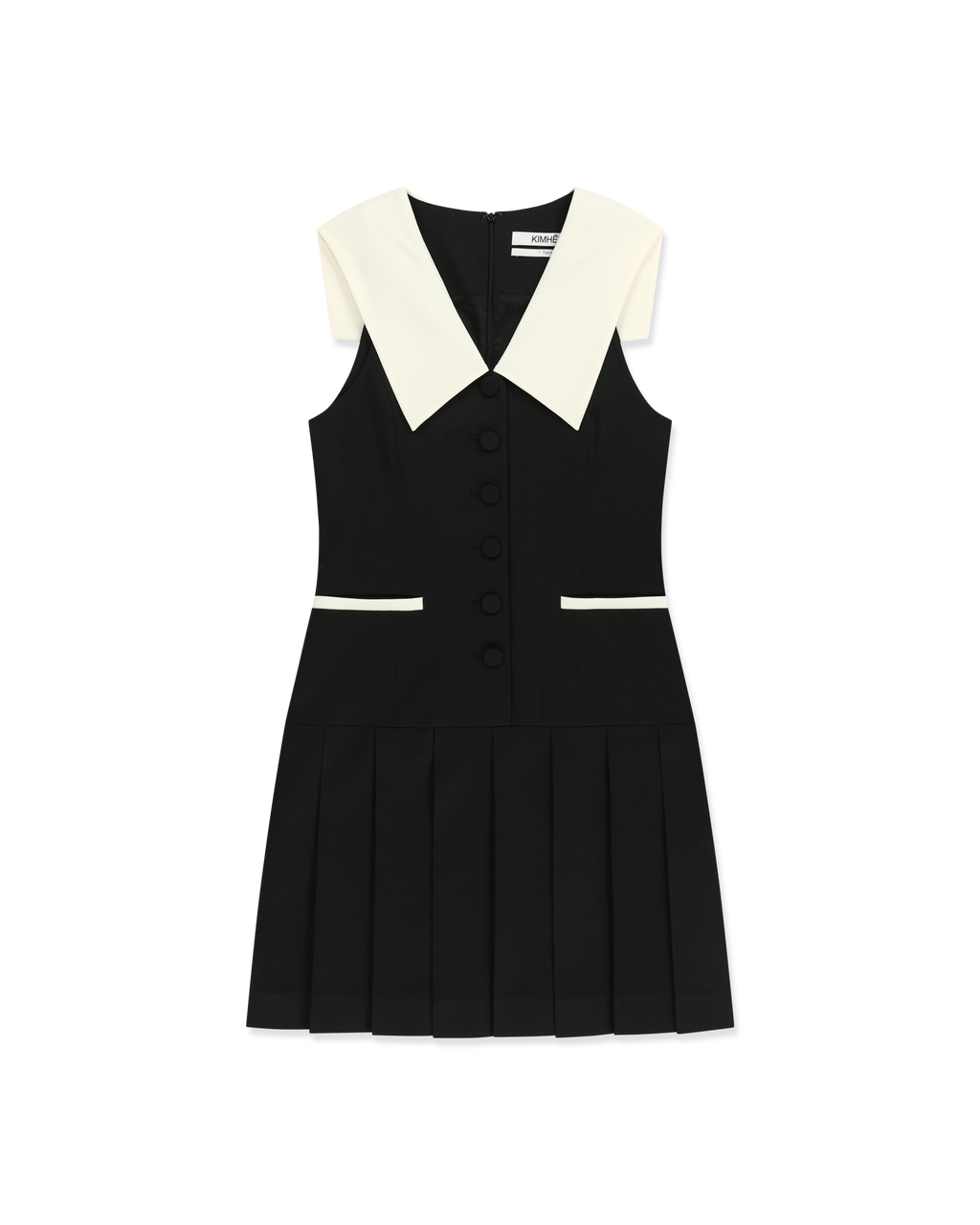 Kimhe Kim - Malevich Sailor Collar Pleated Sleeveless Dress (Black/Ivory) product image 1 | TRAB K-Fashion Australia