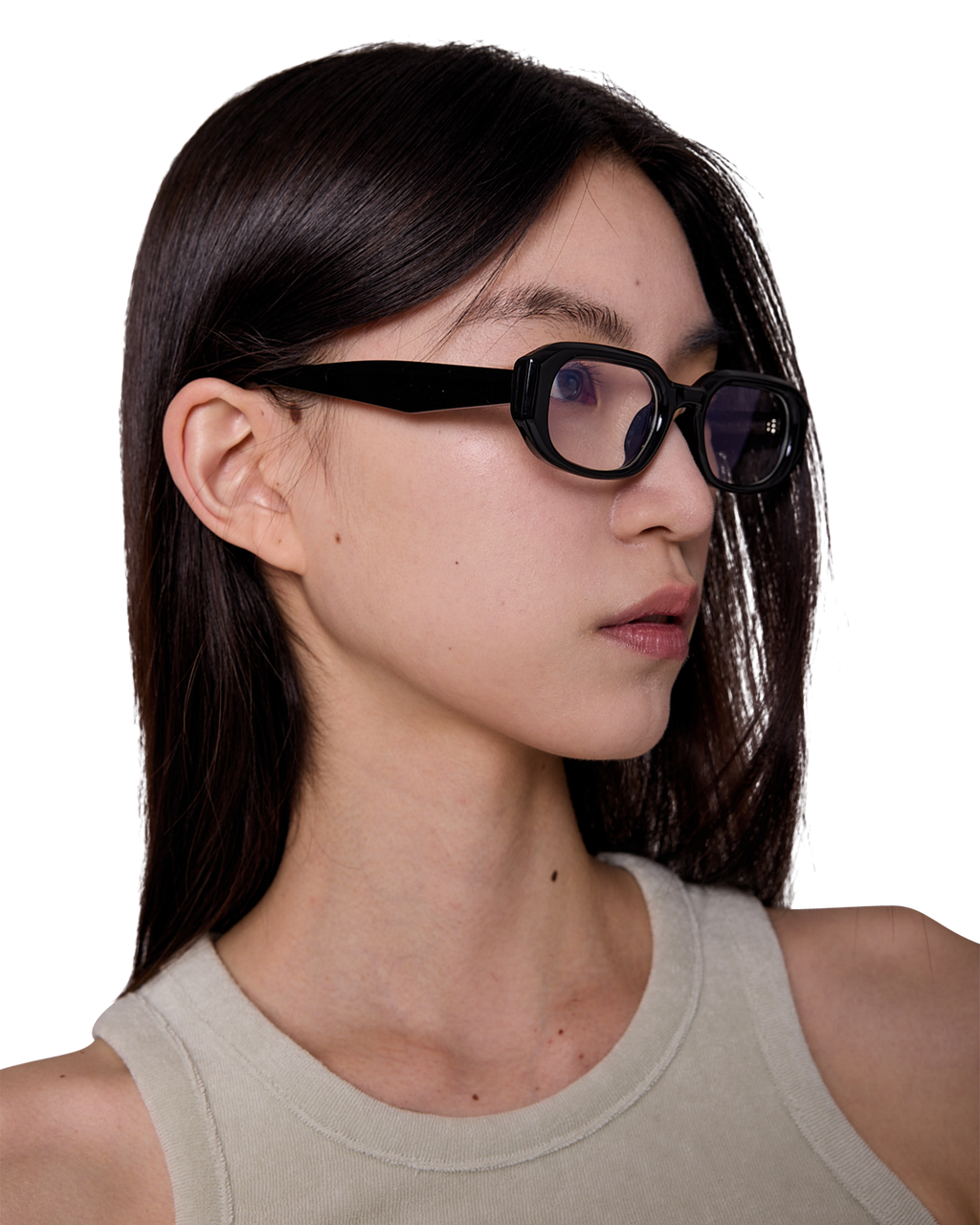 Kimhe Kim - Narrow Rectangular Glasses (Black) product image 10 | TRAB K-Fashion Australia