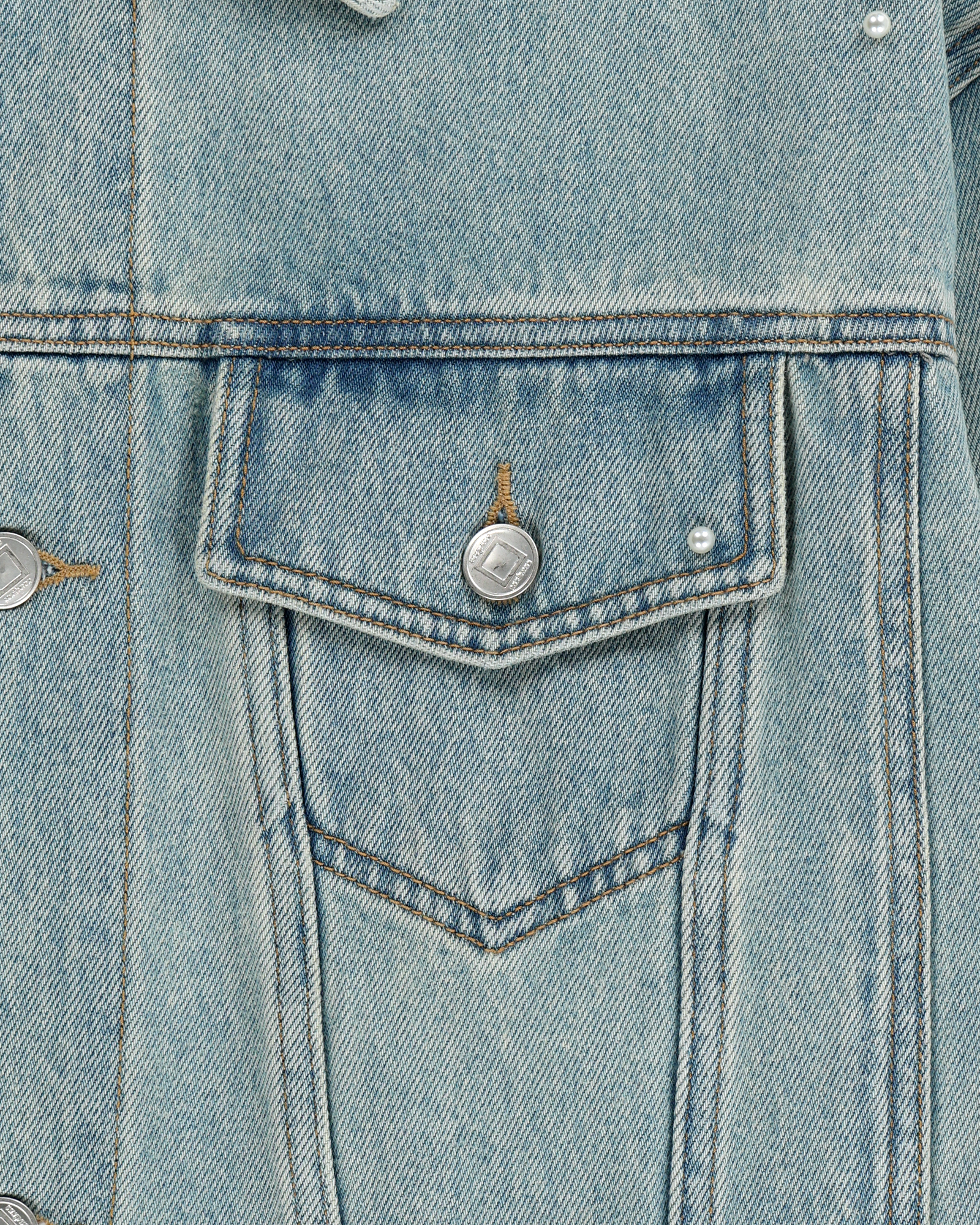 Kimhe Kim - Pearl Embellished Denim Jacket (Sky Blue) product image 15 | TRAB K-Fashion Australia