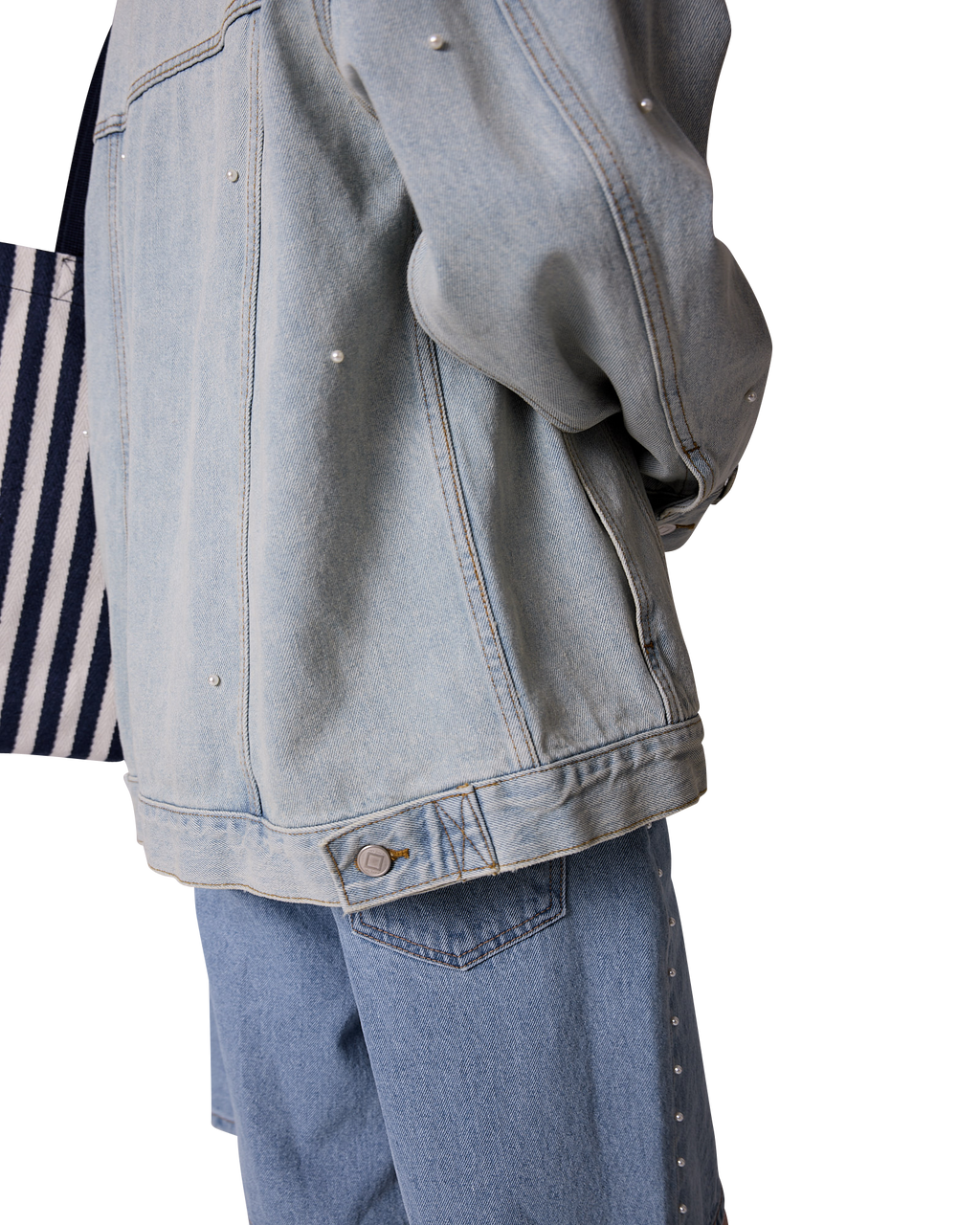 Kimhe Kim - Pearl Embellished Denim Jacket (Sky Blue) product image 12 | TRAB K-Fashion Australia