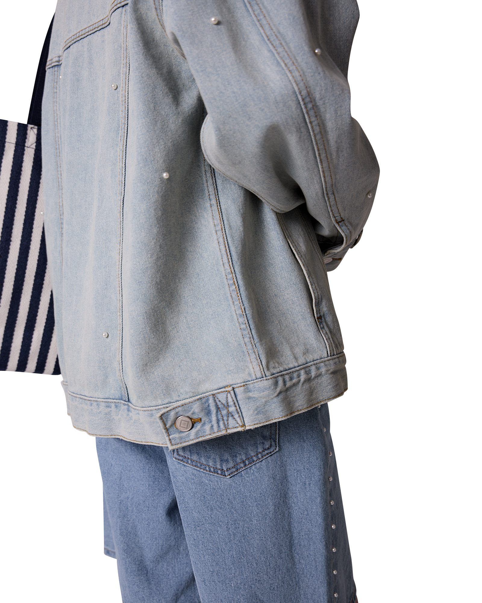Kimhe Kim - Pearl Embellished Denim Jacket (Sky Blue) product image 12 | TRAB K-Fashion Australia