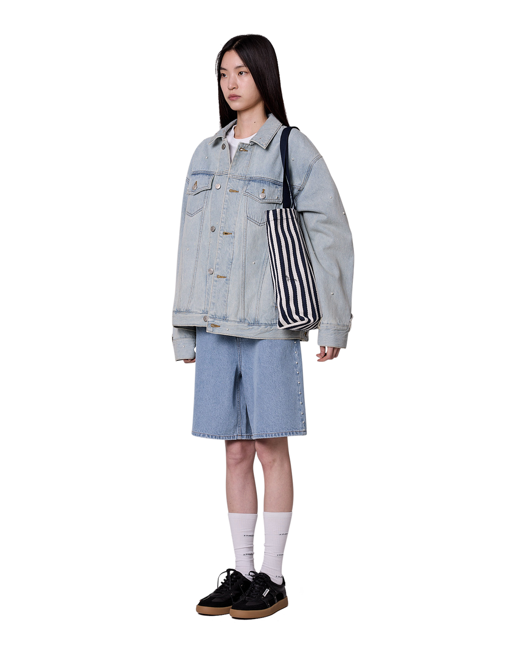 Kimhe Kim - Pearl Embellished Denim Jacket (Sky Blue) product image 4 | TRAB K-Fashion Australia