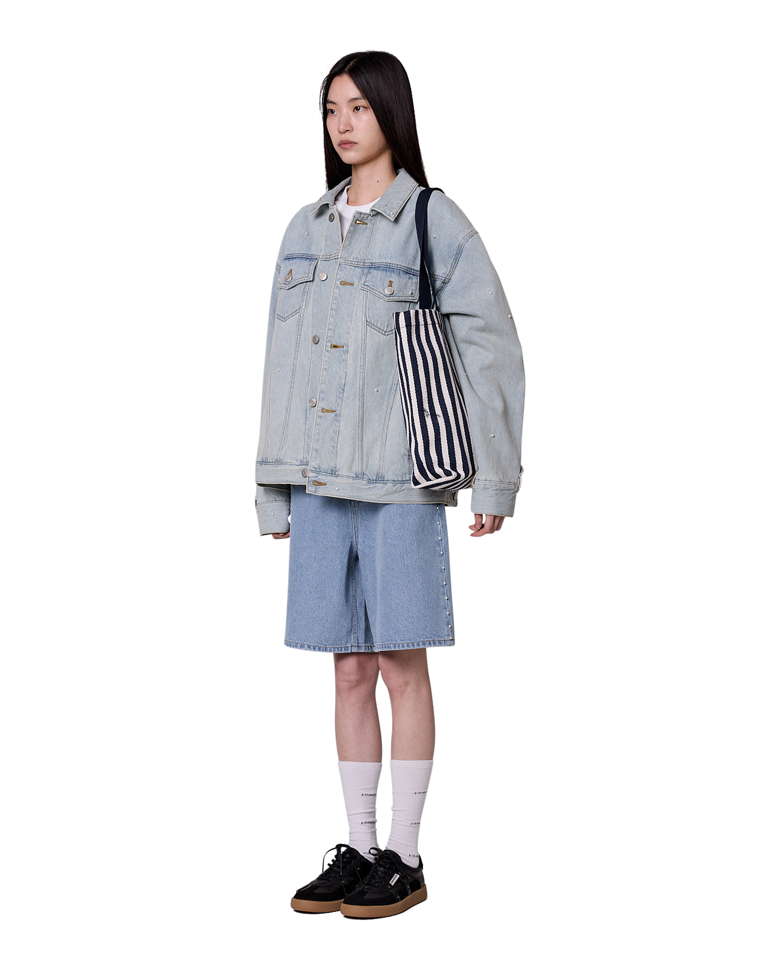 Kimhe Kim - Pearl Embellished Denim Jacket (Sky Blue) product image 4 | TRAB K-Fashion Australia