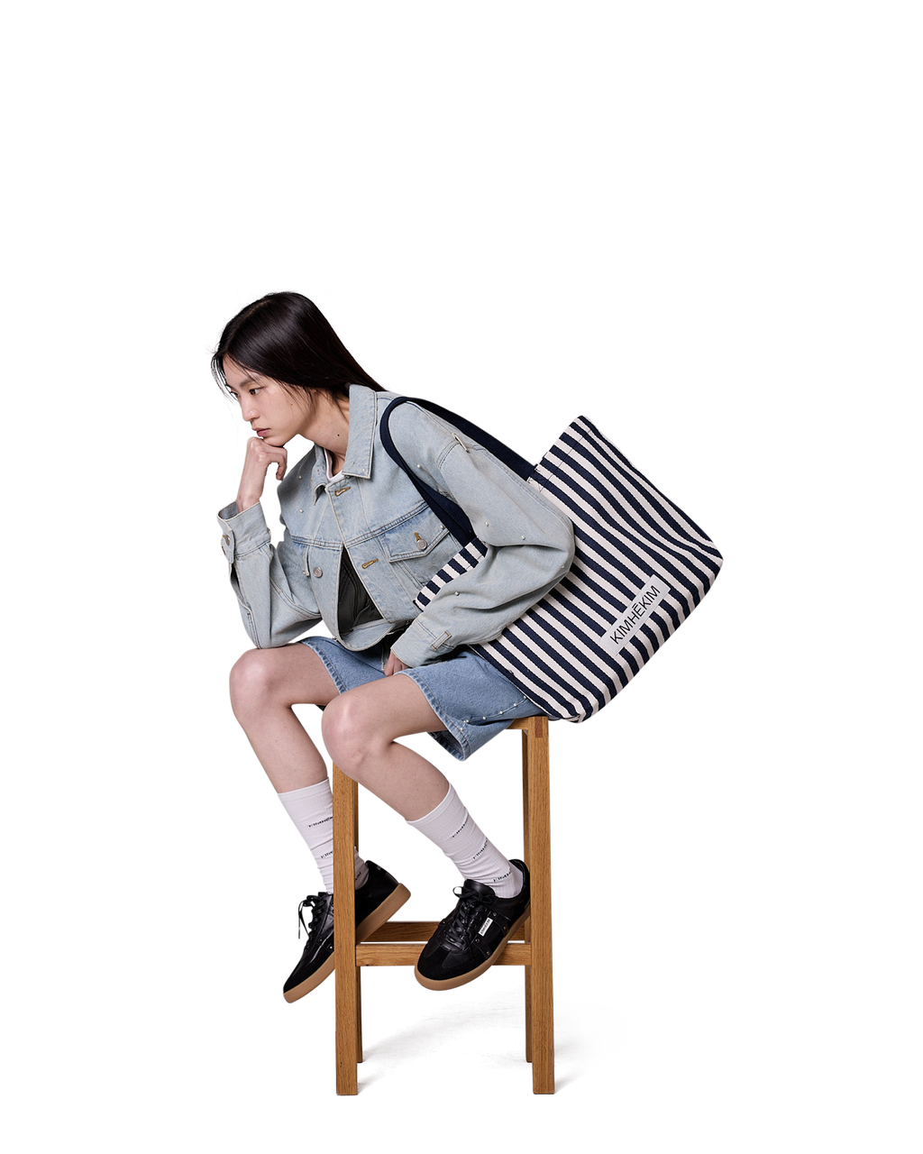 Kimhe Kim - Pearl Embellished Denim Jacket (Sky Blue) product image 7 | TRAB K-Fashion Australia