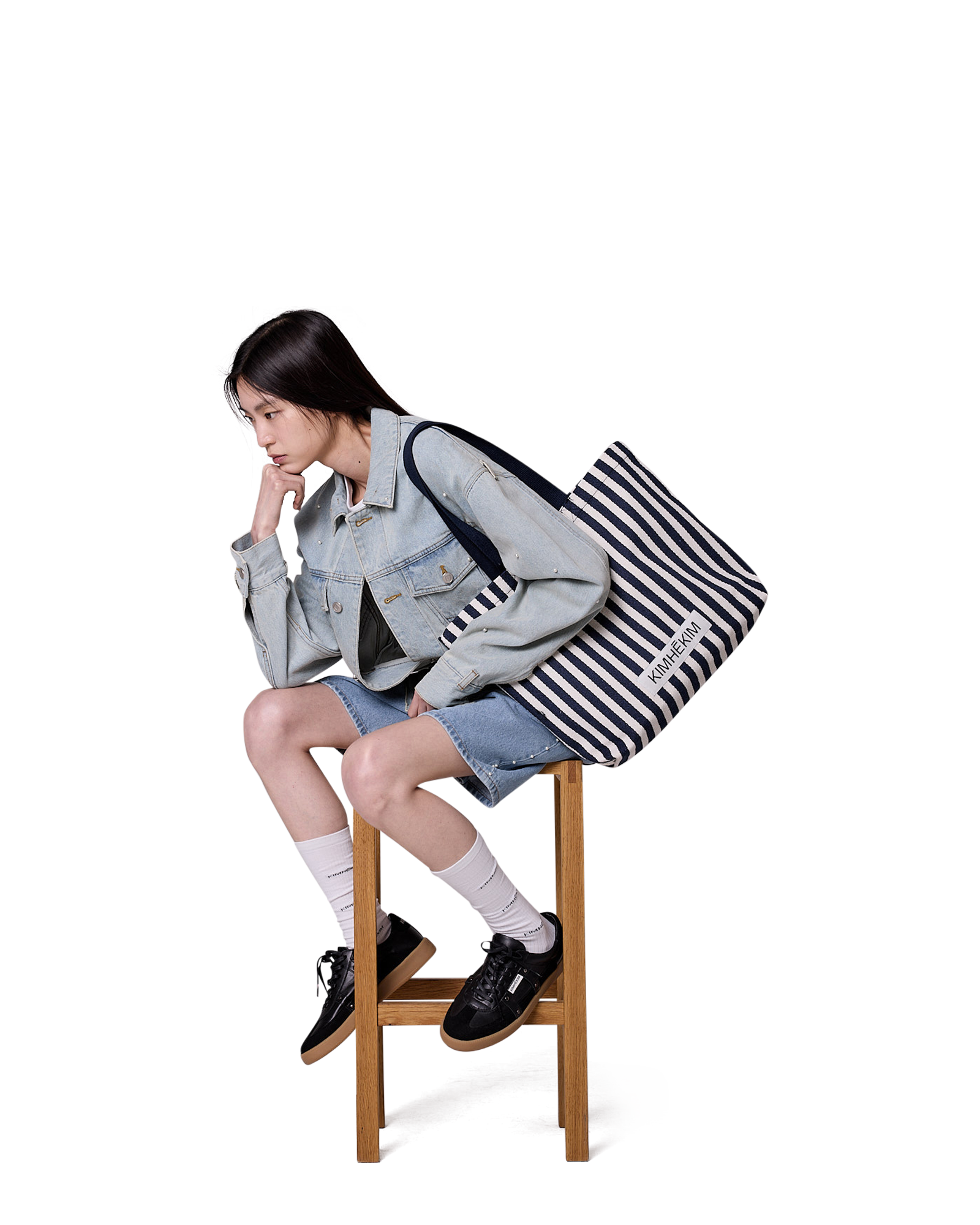 Kimhe Kim - Pearl Embellished Denim Jacket (Sky Blue) product image 7 | TRAB K-Fashion Australia