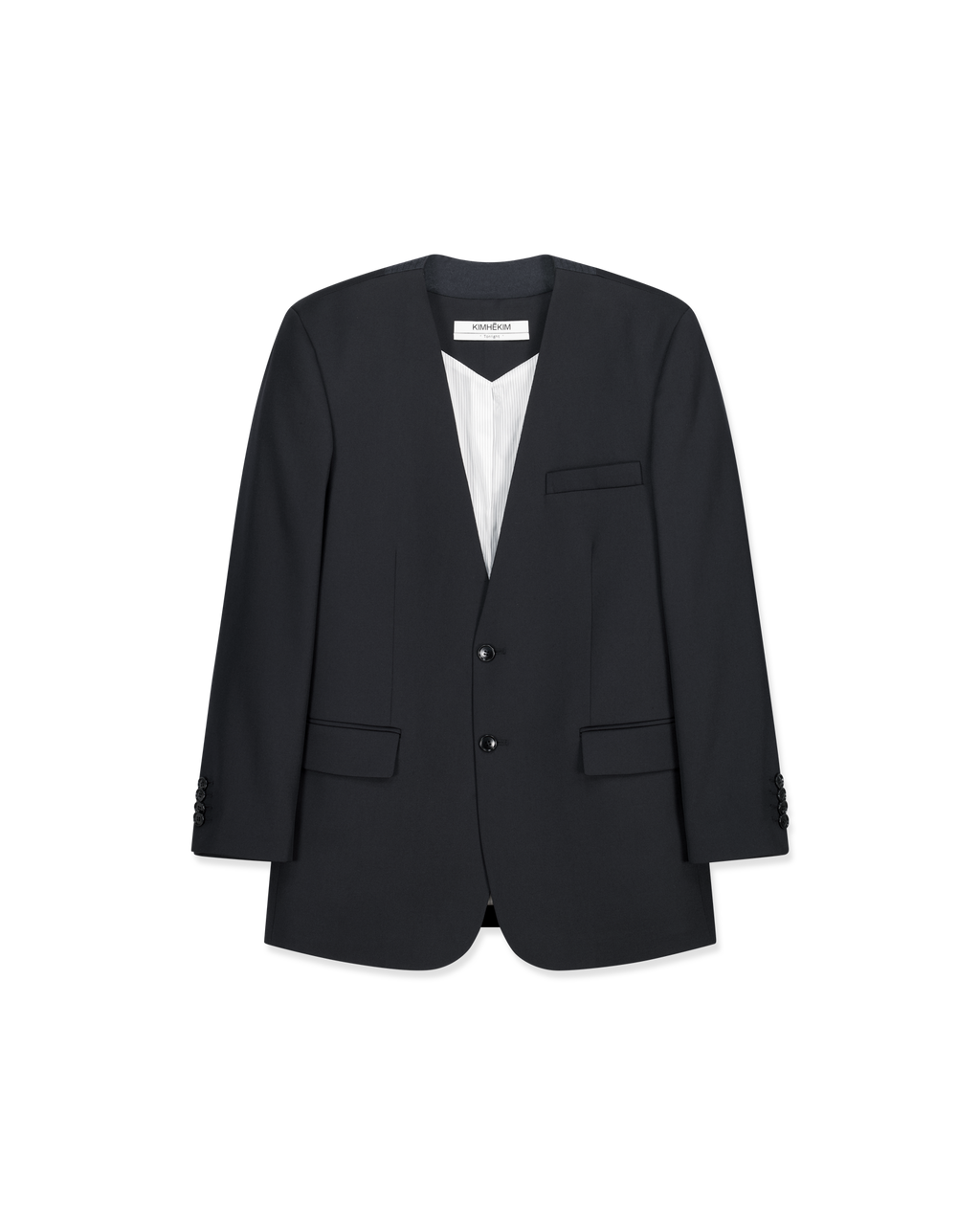 Kimhe Kim - Victor Collarless Jacket (Navy) product image 1 | TRAB K-Fashion Australia