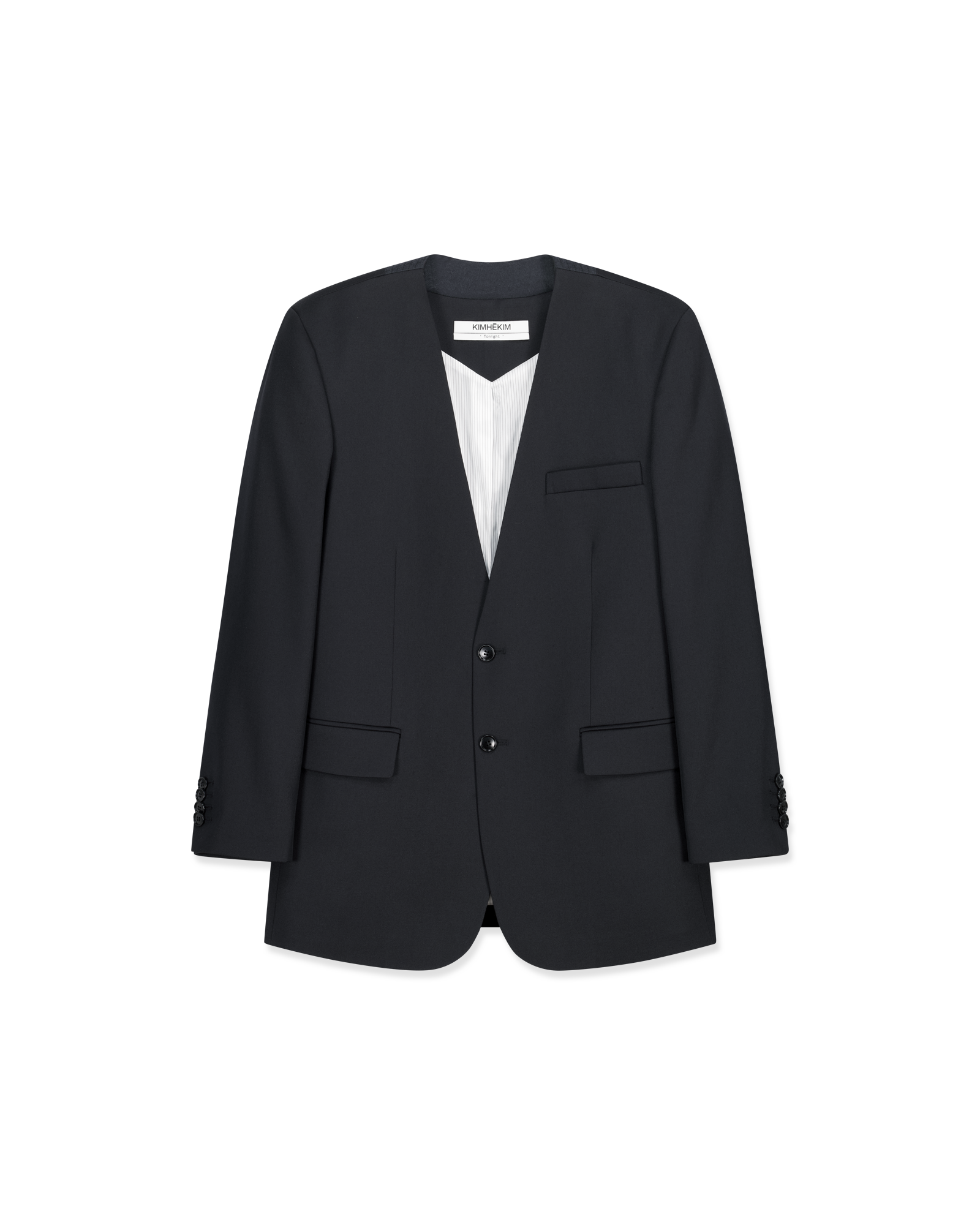 Kimhe Kim - Victor Collarless Jacket (Navy) product image 1 | TRAB K-Fashion Australia