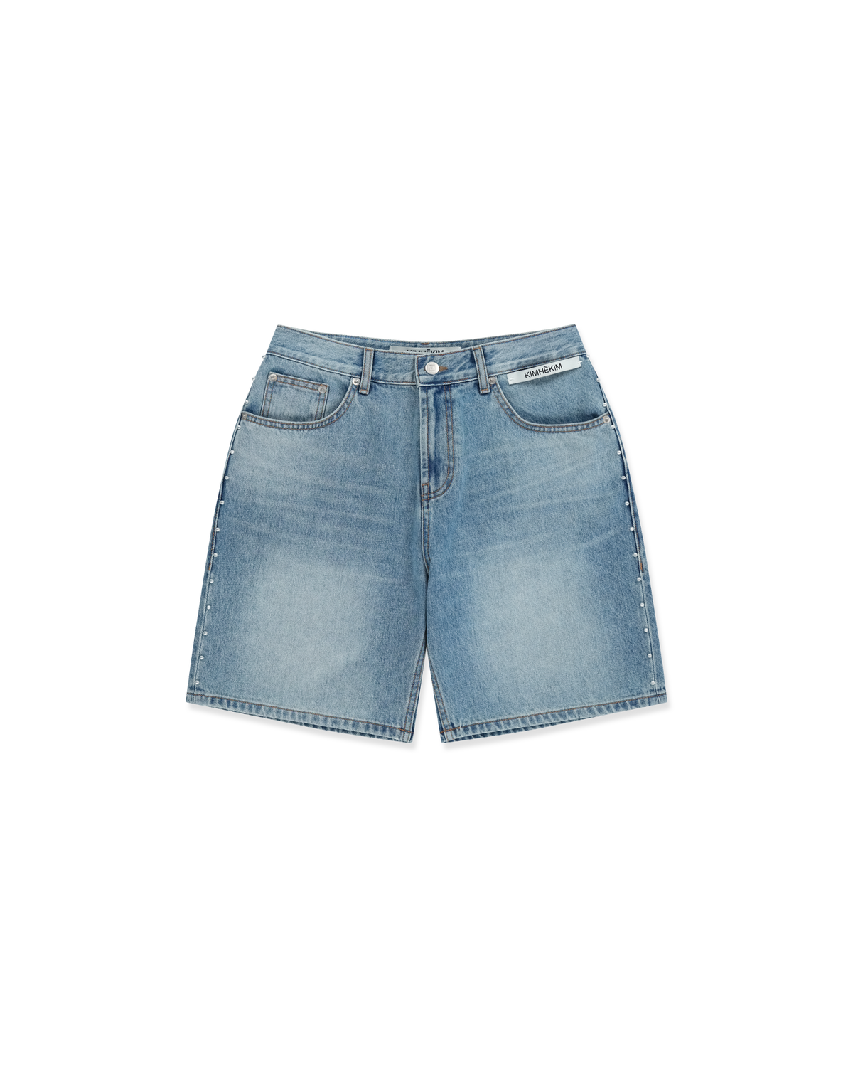 Kimhe Kim - Pearl Embellished Denim Shorts (Sky Blue) product image 5 | TRAB K-Fashion Australia