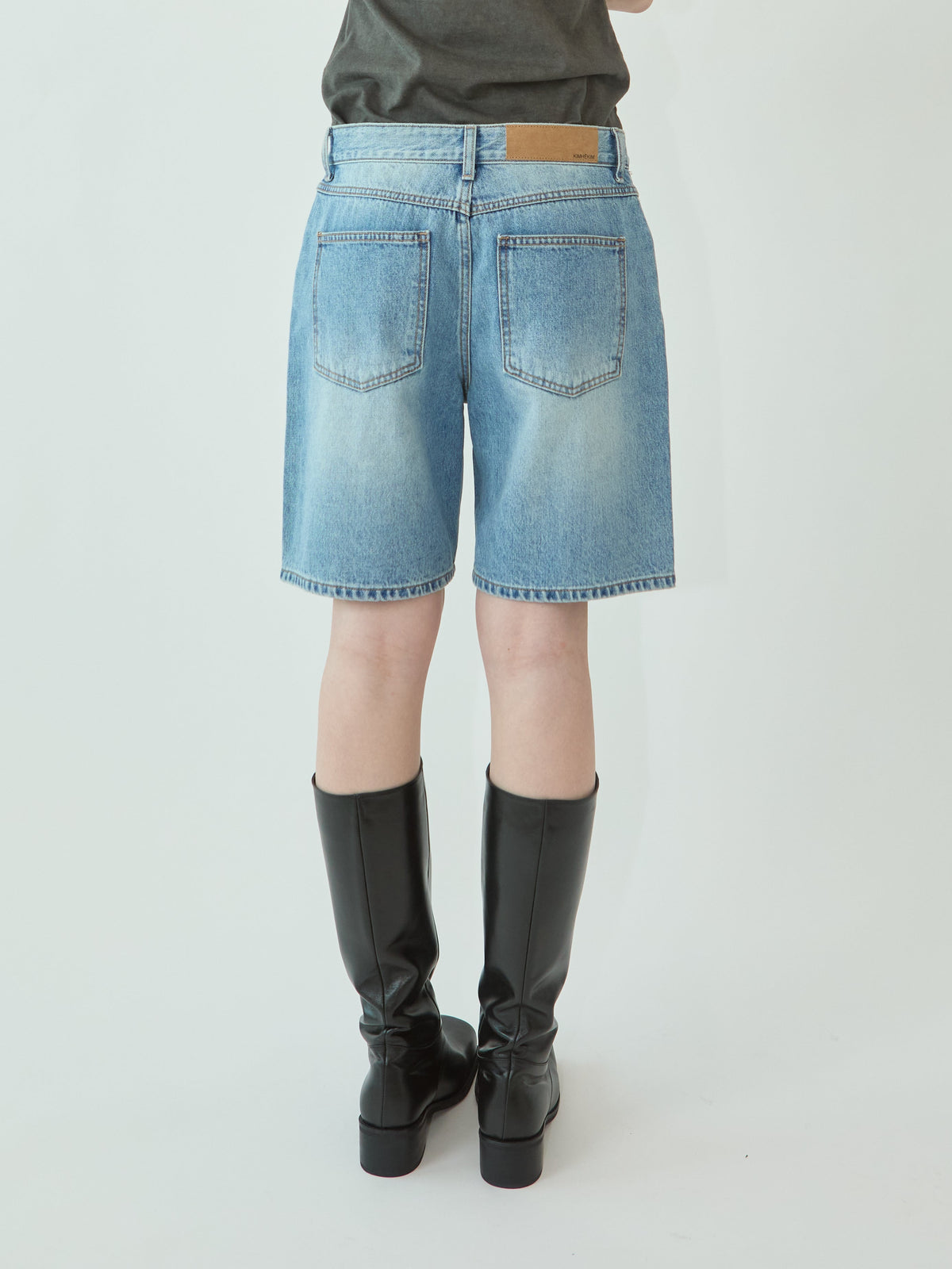 Kimhe Kim - Pearl Embellished Denim Shorts (Sky Blue) product image 4 | TRAB K-Fashion Australia
