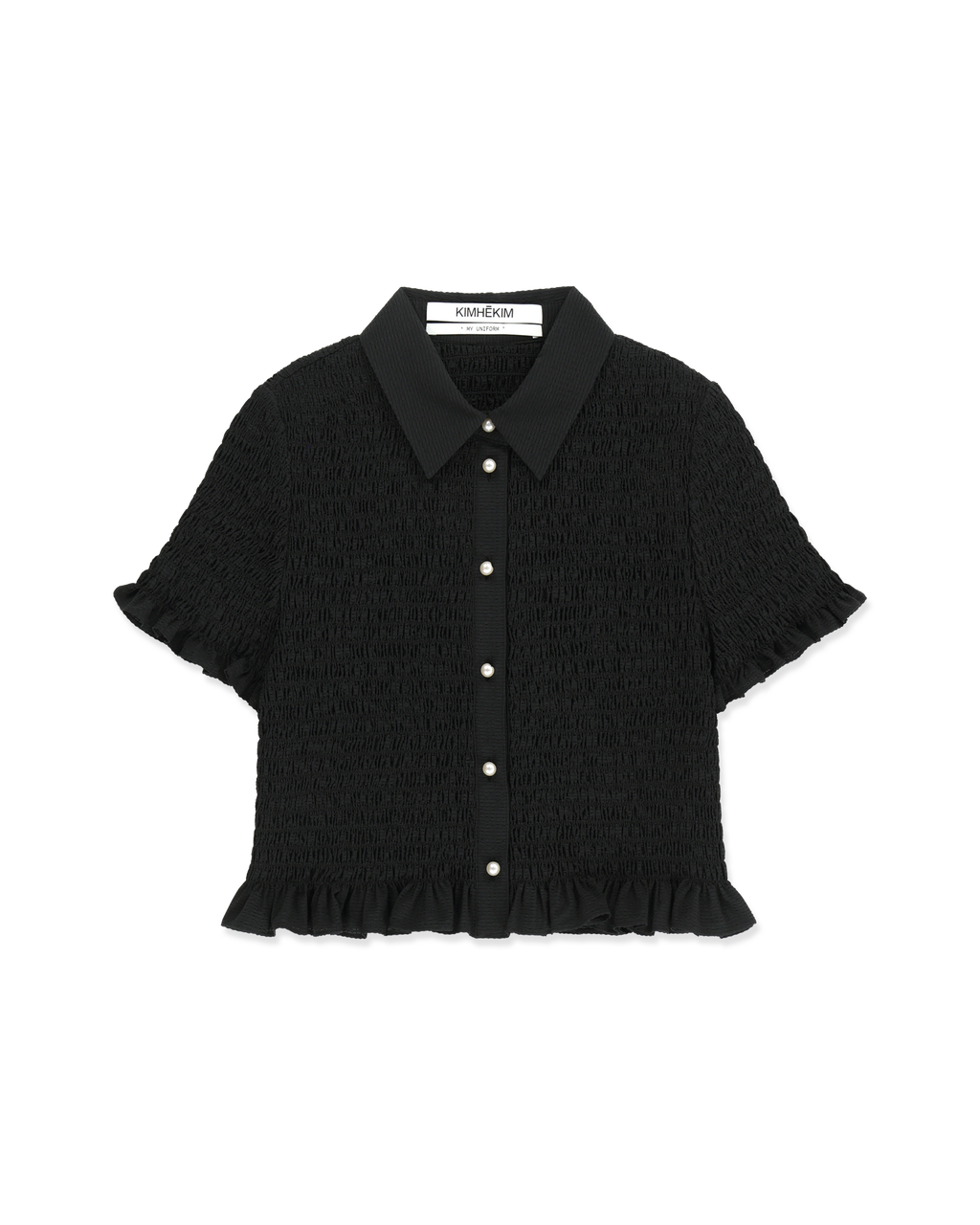 Kimhe Kim - Lena Cropped Shirt (Black) product image 1 | TRAB K-Fashion Australia