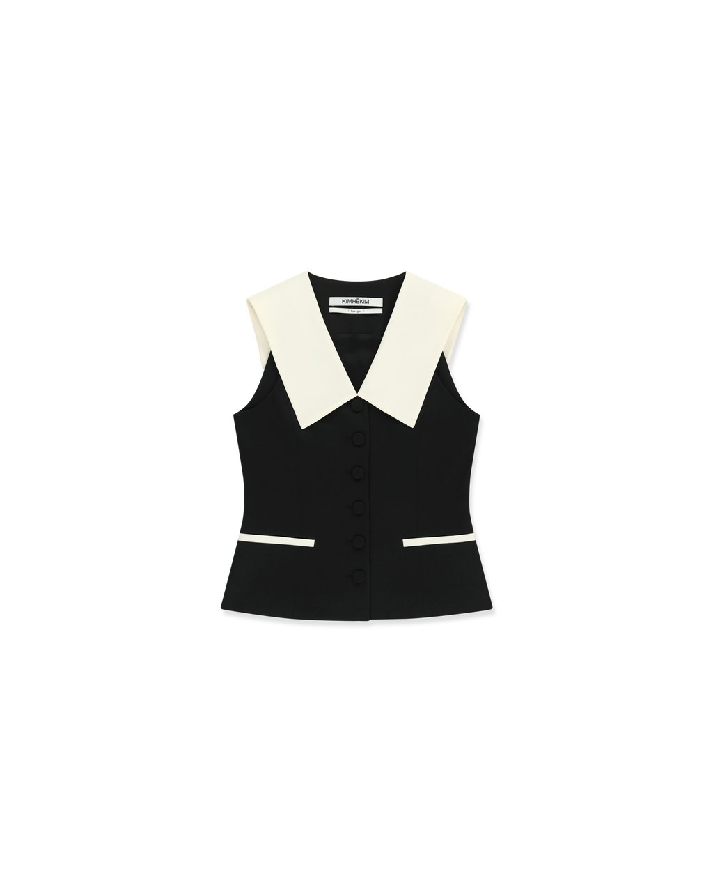 Kimhe Kim - Malevich Sailor Collar Vest (Black/Ivory) product image 1 | TRAB K-Fashion Australia