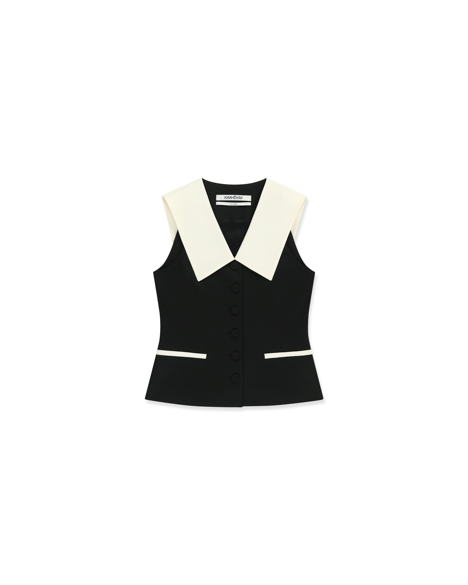 Kimhe Kim - Malevich Sailor Collar Vest (Black/Ivory) product image 1 | TRAB K-Fashion Australia