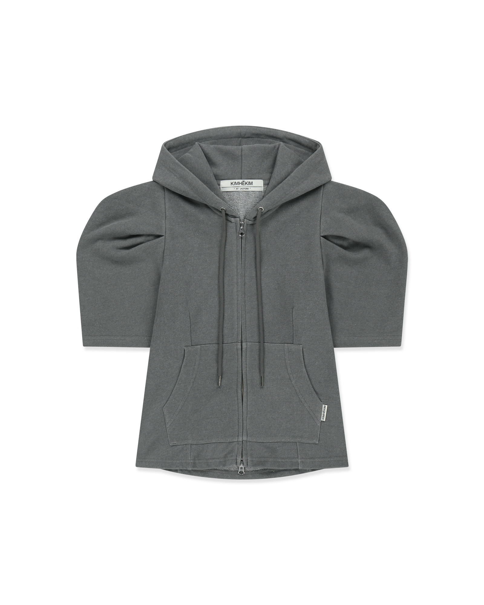 Kimhe Kim - Balloon Sleeve Zip-Up Hoodie (Cool Grey) product image 1 | TRAB K-Fashion Australia