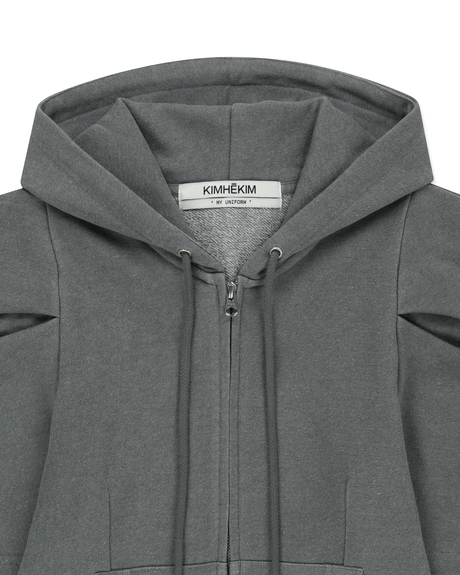 Kimhe Kim - Balloon Sleeve Zip-Up Hoodie (Cool Grey) product image 3 | TRAB K-Fashion Australia