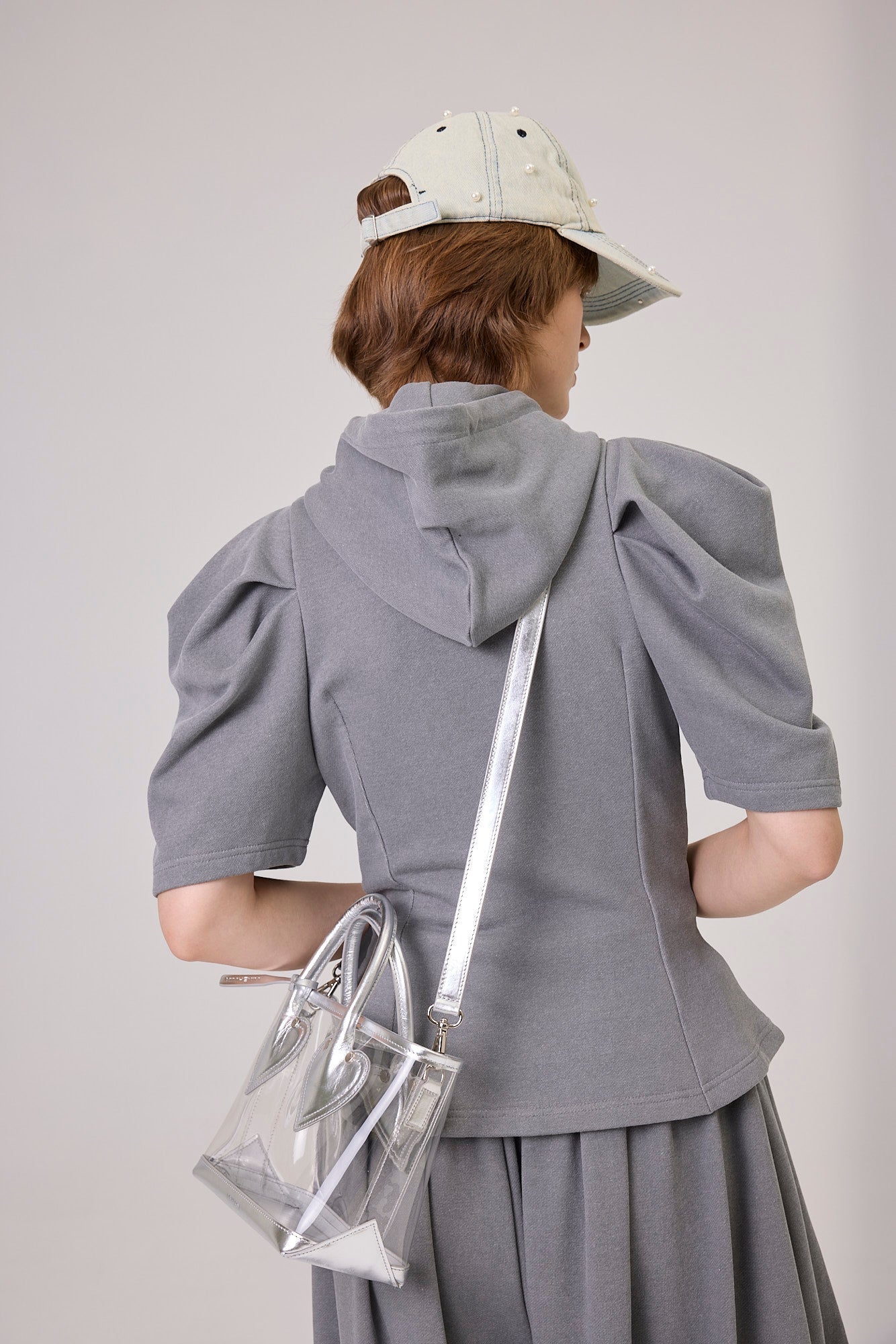 Kimhe Kim - Balloon Sleeve Zip-Up Hoodie (Cool Grey) product image 7 | TRAB K-Fashion Australia