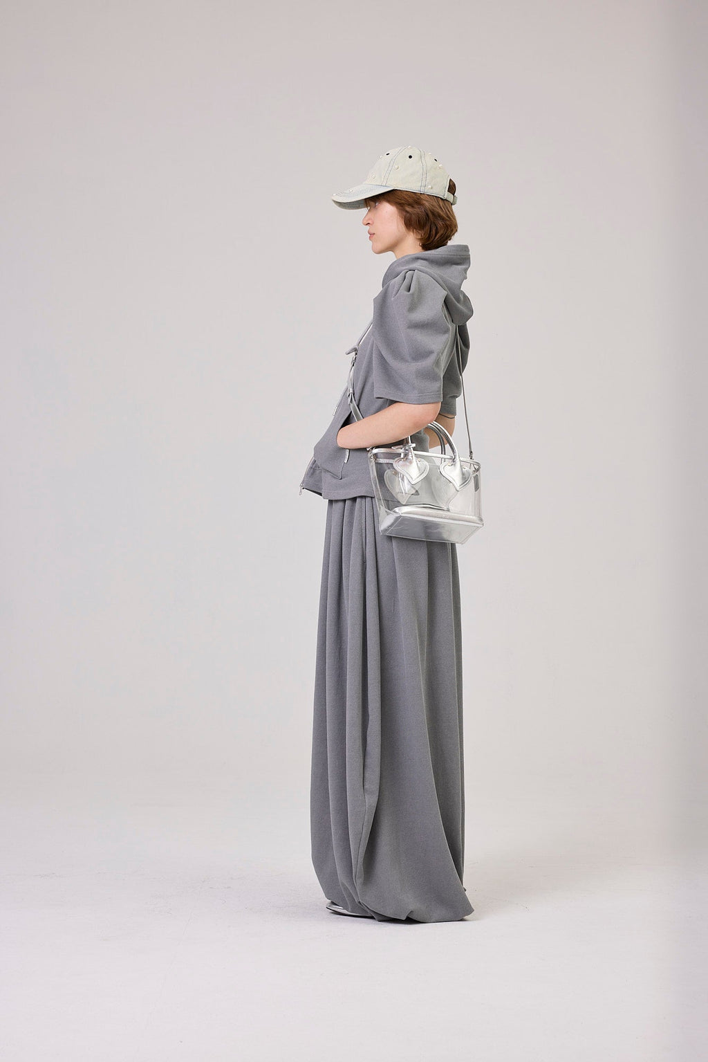 Kimhe Kim - Balloon Sleeve Zip-Up Hoodie (Cool Grey) product image 11 | TRAB K-Fashion Australia