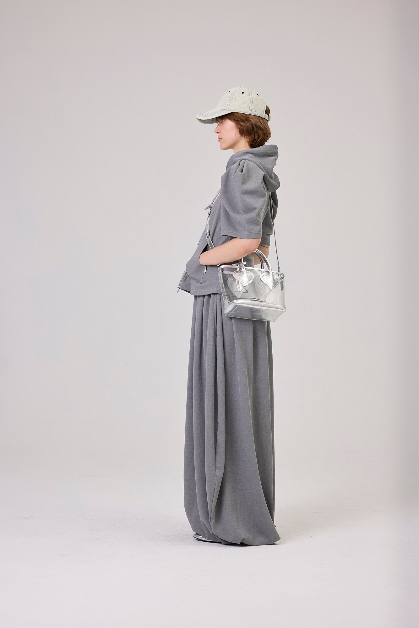 Kimhe Kim - Balloon Sleeve Zip-Up Hoodie (Cool Grey) product image 11 | TRAB K-Fashion Australia