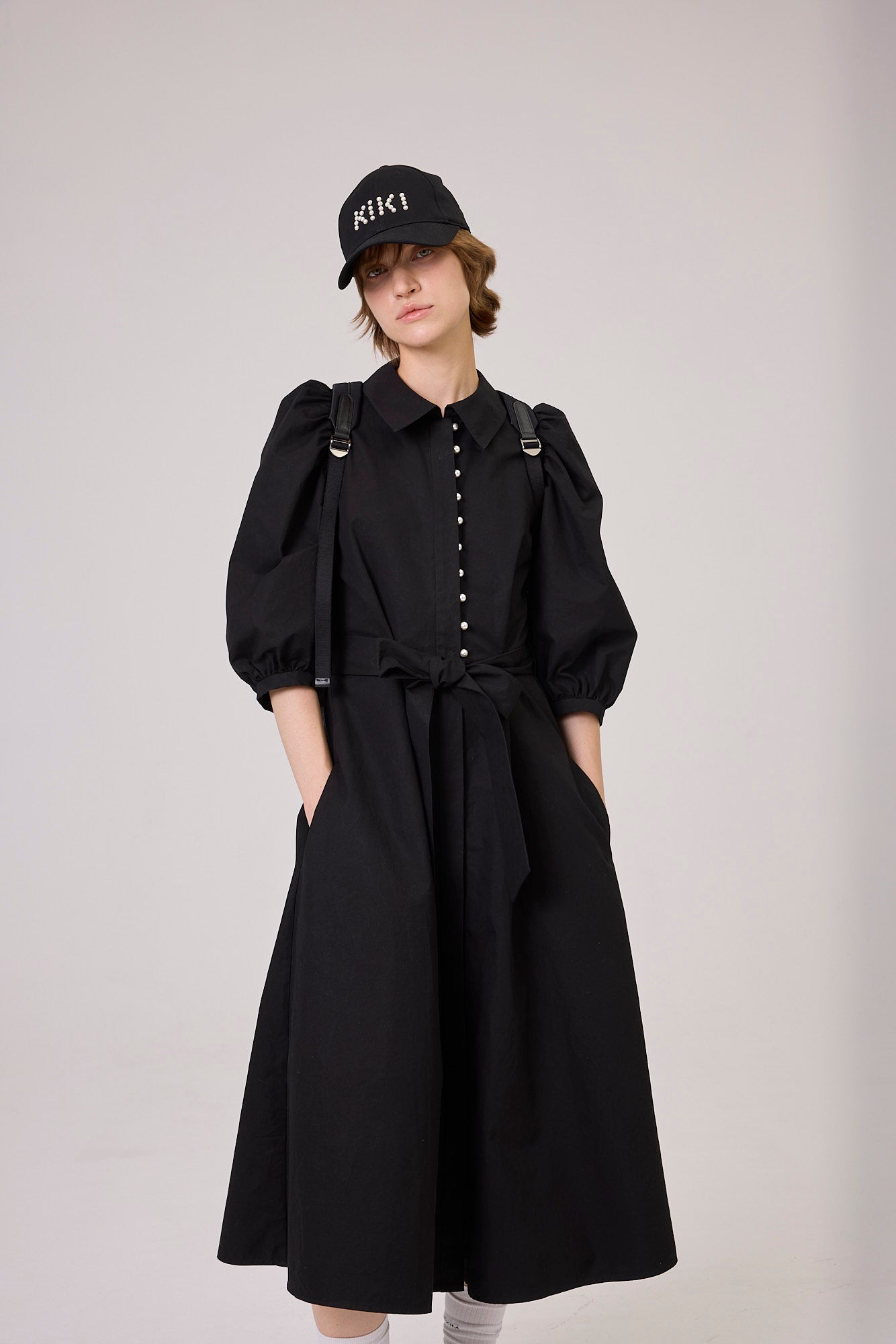 Kimhe Kim - Kiki Pearl Embellished Ball Cap (Black) product image 4 | TRAB K-Fashion Australia