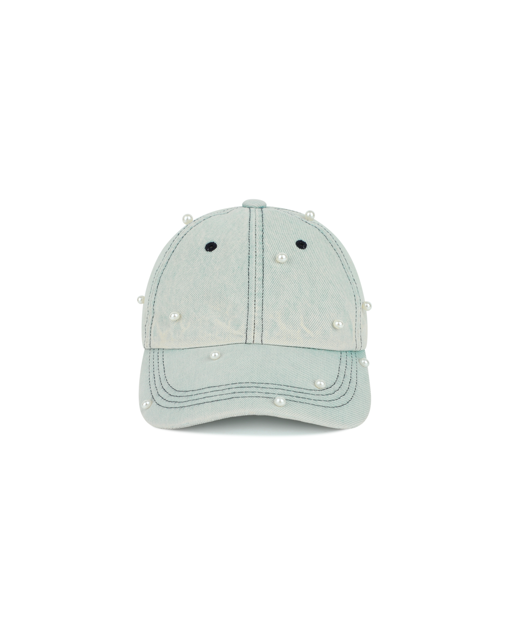 Kimhe Kim - Washed Pearl Denim Ball Cap (Sky Blue) product image 3 | TRAB K-Fashion Australia
