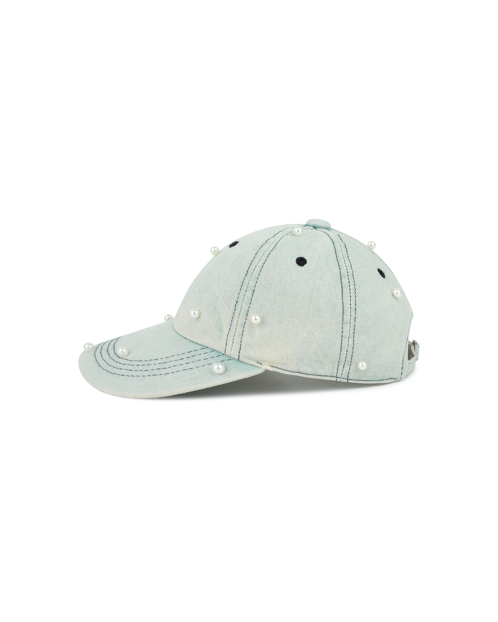 Kimhe Kim - Washed Pearl Denim Ball Cap (Sky Blue) product image 4 | TRAB K-Fashion Australia